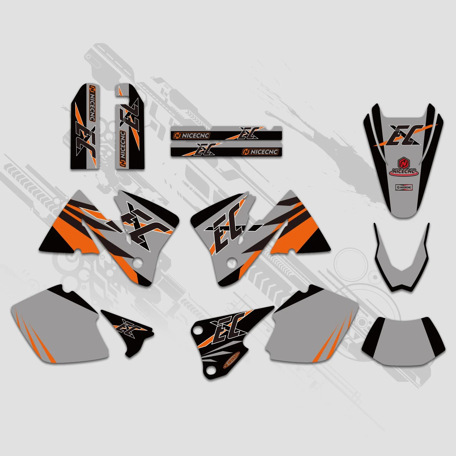 Motorcycle Full Graphics Decals Stickers Kit For KTM EXC 2001-2002 - Image 2