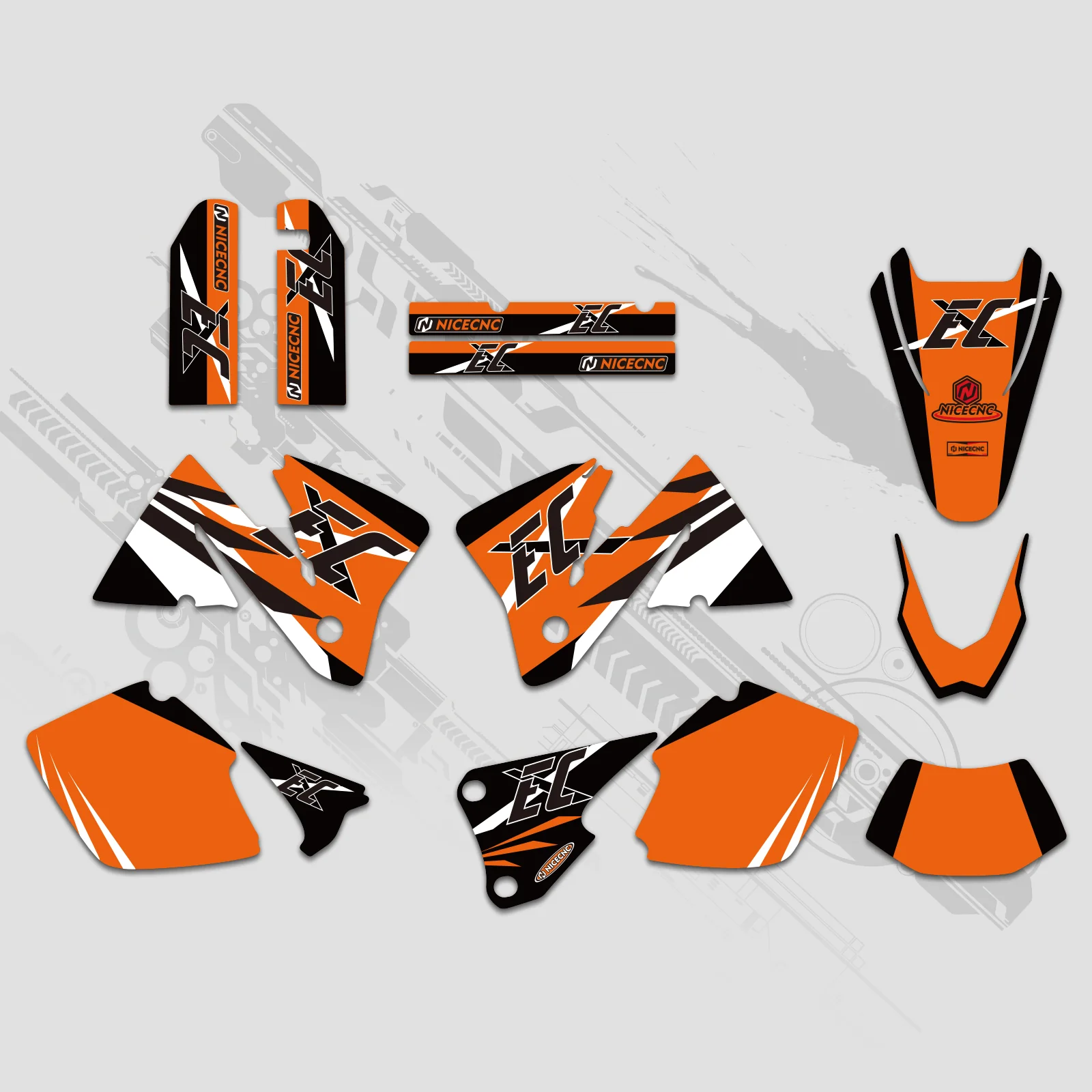Motorcycle Full Graphics Decals Stickers Kit For KTM EXC 2001-2002 - Image 3