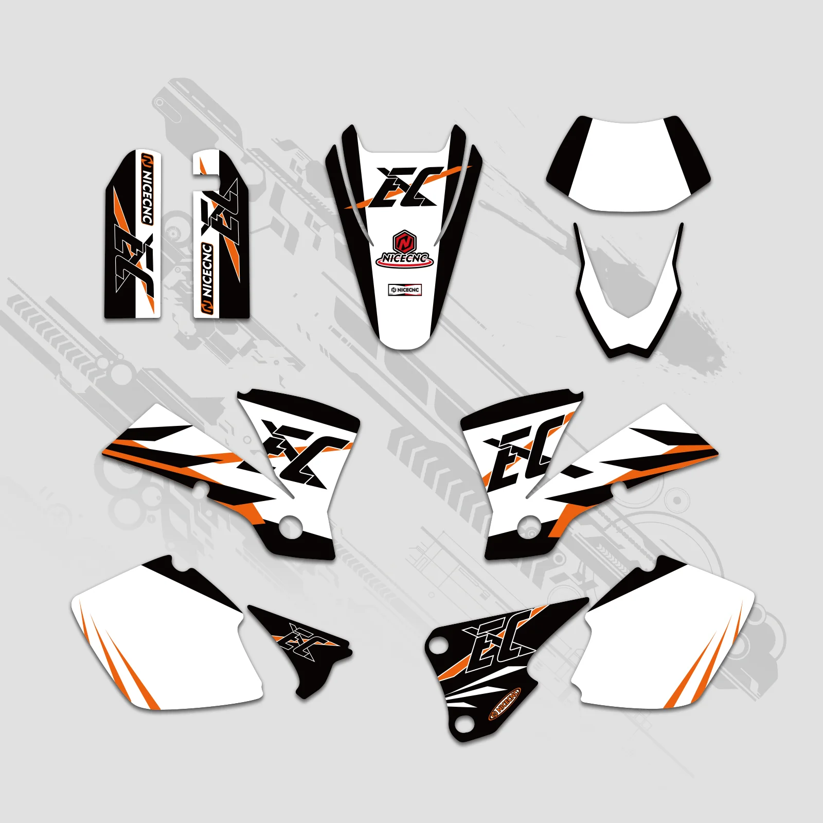 Motorcycle Full Graphics Decals Stickers Kit For KTM EXC 2003 - Image 2