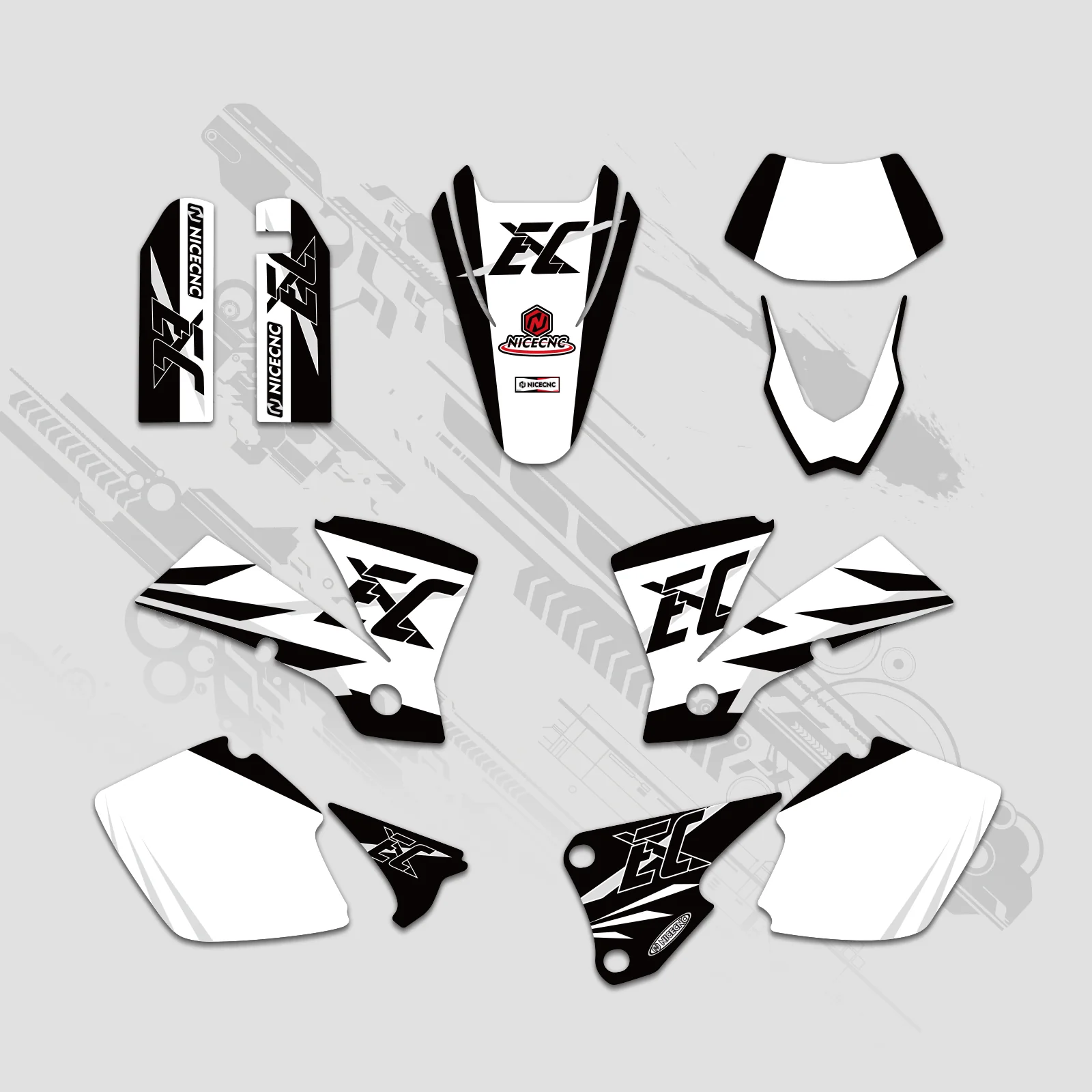 Motorcycle Full Graphics Decals Stickers Kit For KTM EXC 2003 - Image 6