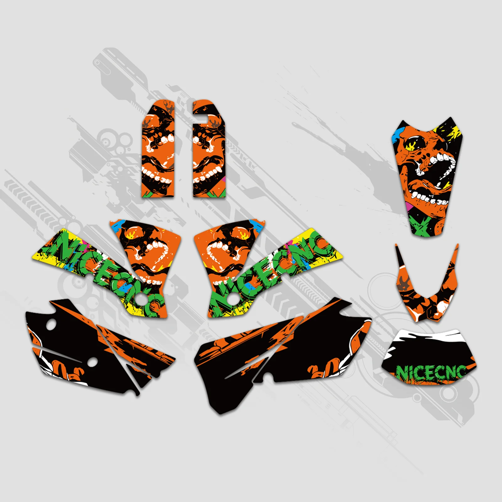 Motorcycle Full Graphics Decals Stickers Kit For KTM EXC 2004 - Image 2