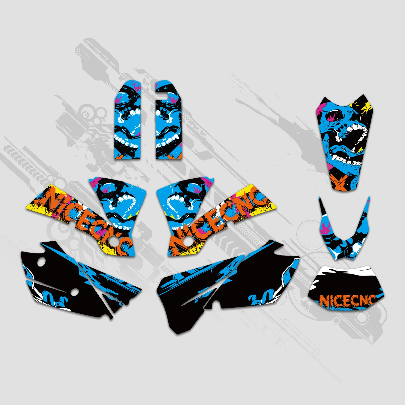 Motorcycle Full Graphics Decals Stickers Kit For KTM EXC 2004 - Image 4