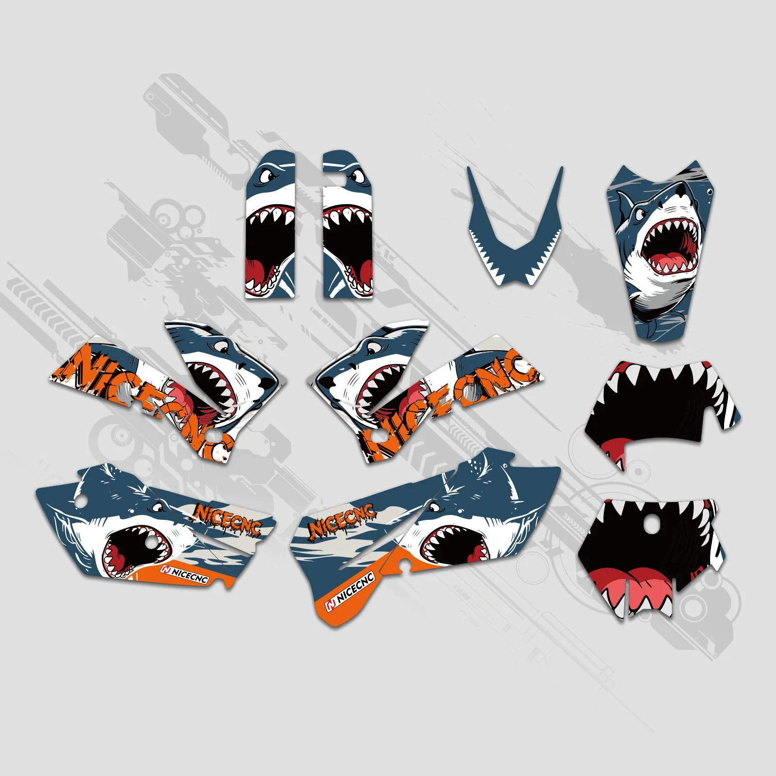 Motorcycle Full Graphics Decals Stickers Kit For KTM EXC 2005-2007 - Image 2