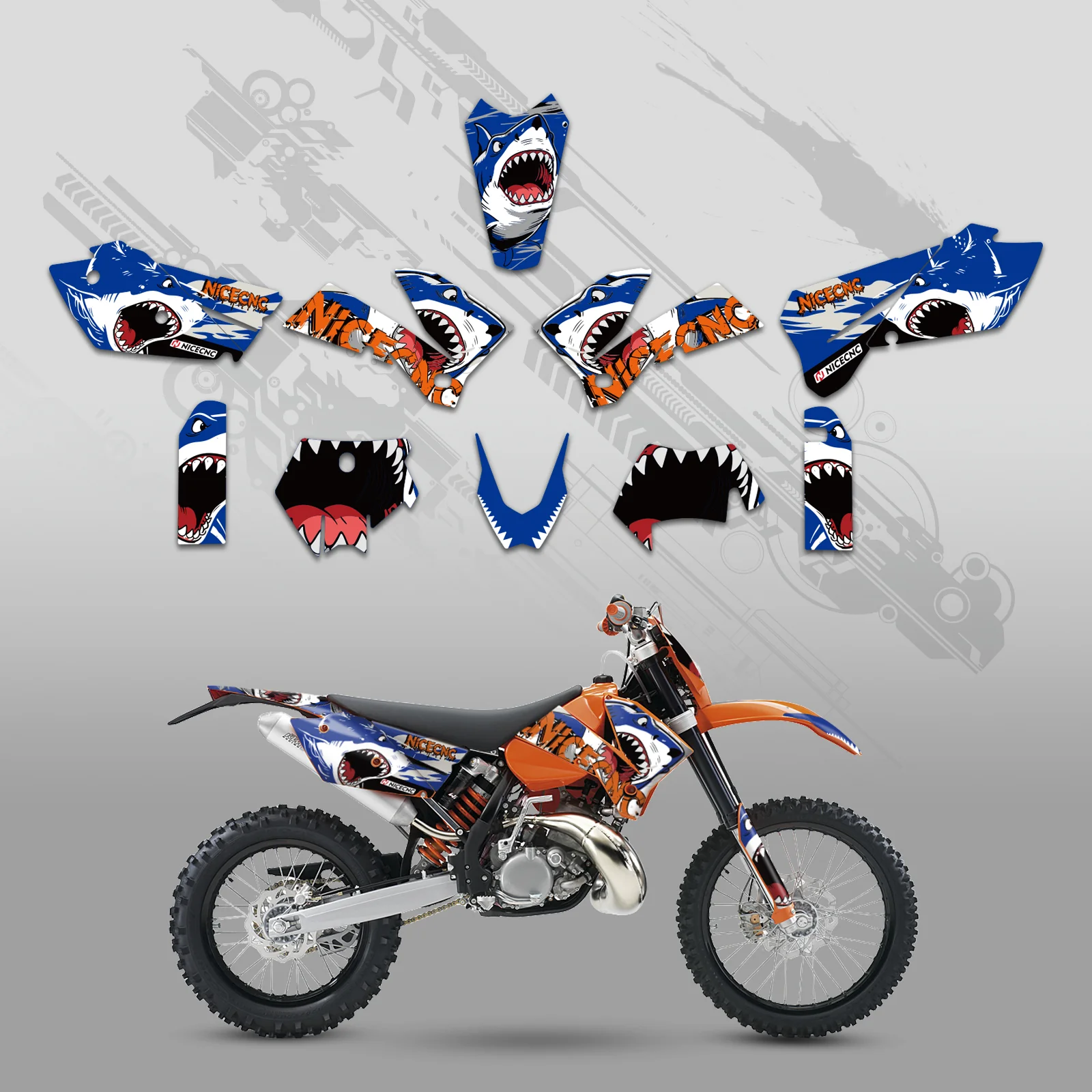 Motorcycle Full Graphics Decals Stickers Kit For KTM EXC 2005-2007 - Image 3