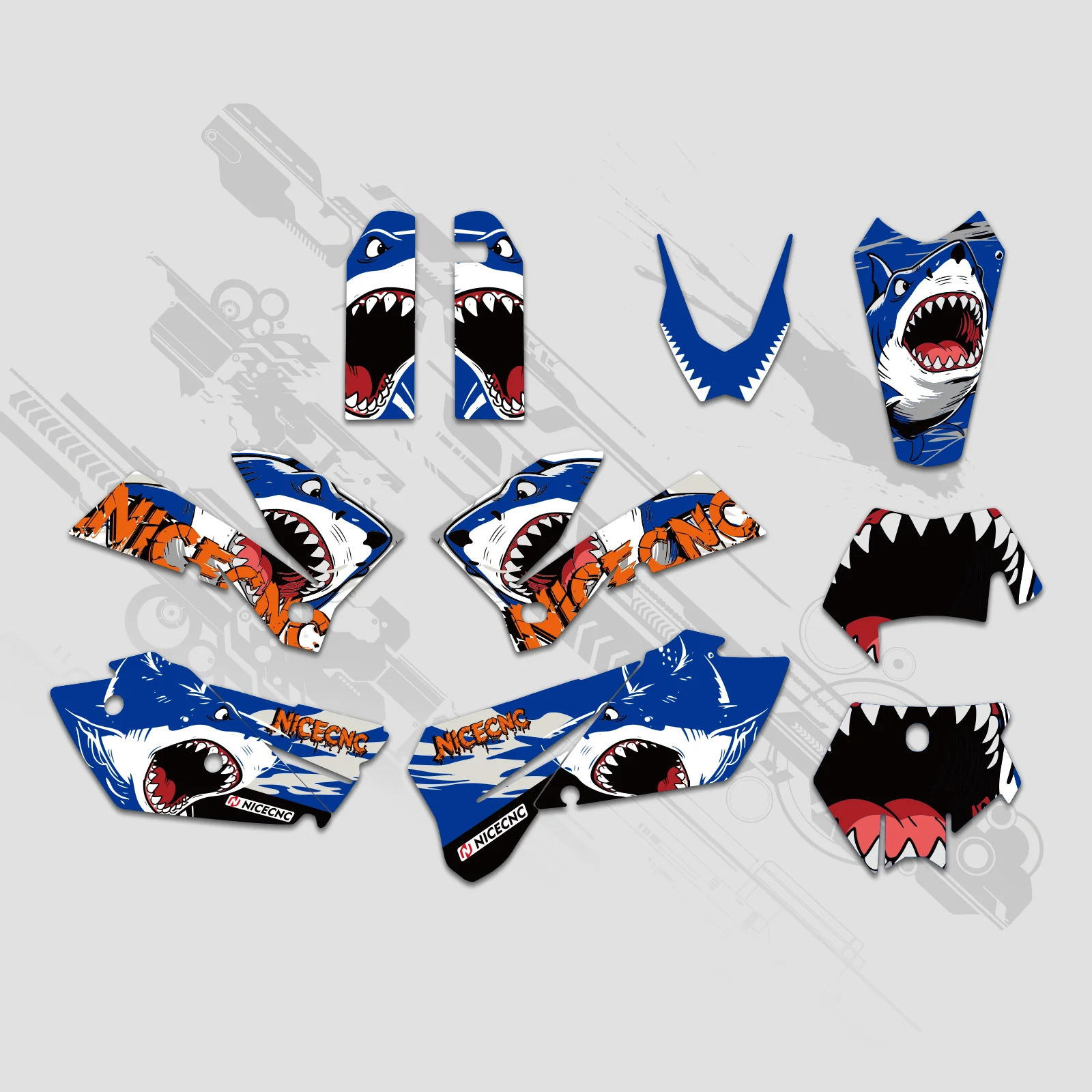 Motorcycle Full Graphics Decals Stickers Kit For KTM EXC 2005-2007 - Image 4