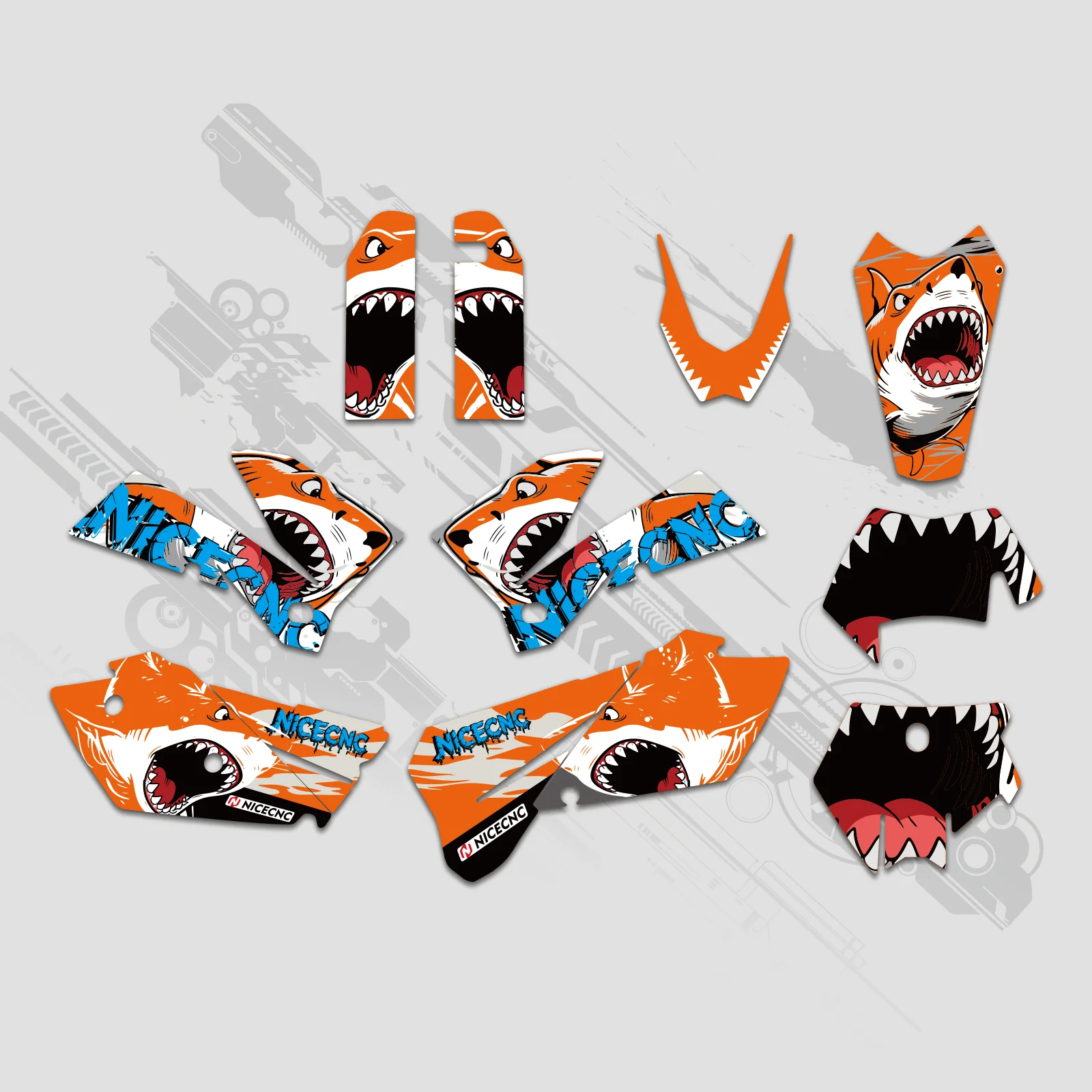 Motorcycle Full Graphics Decals Stickers Kit For KTM EXC 2005-2007 - Image 6