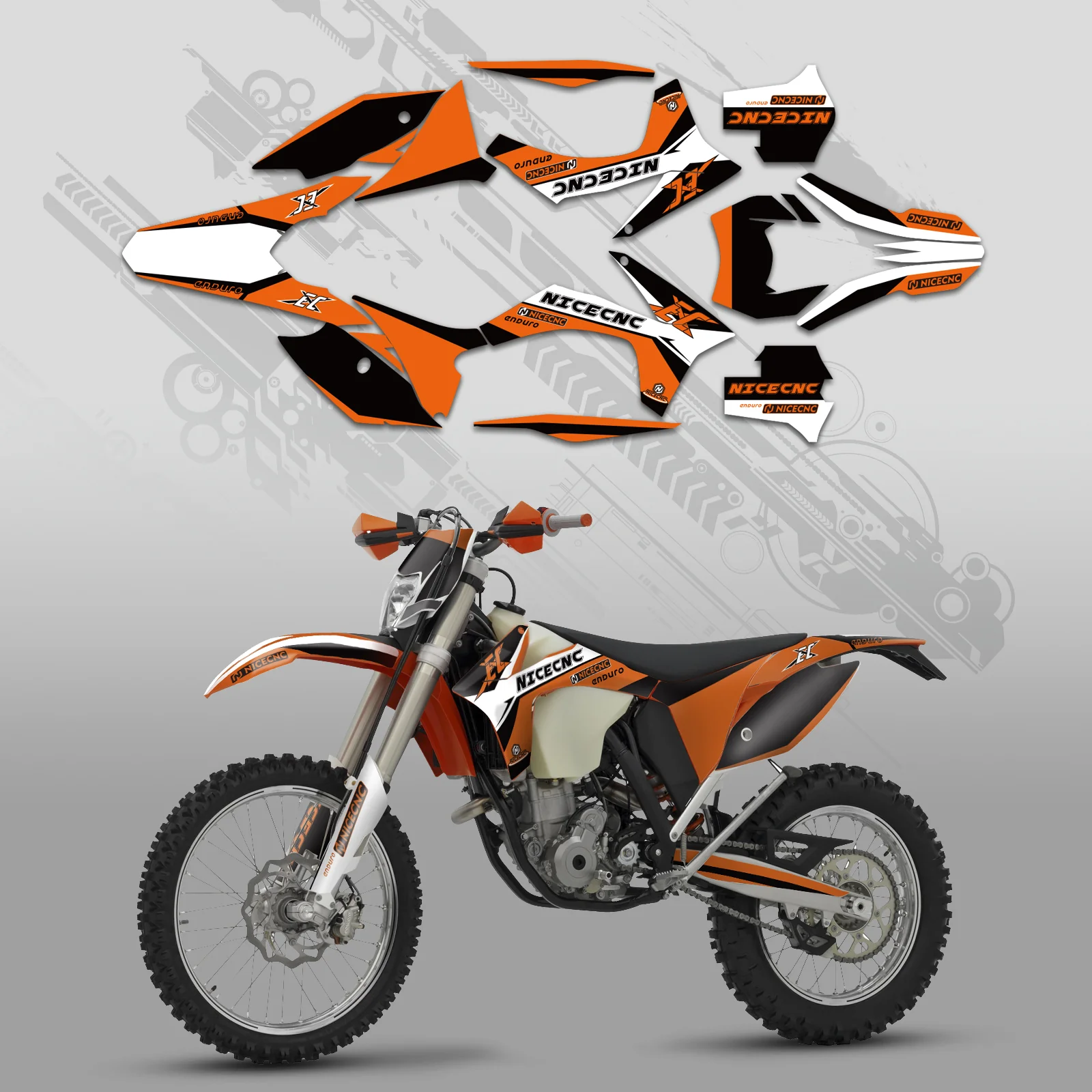 Motorcycle Full Graphics Decals Stickers Kit For KTM EXC 2012-2013 XC 2011 - Image 3