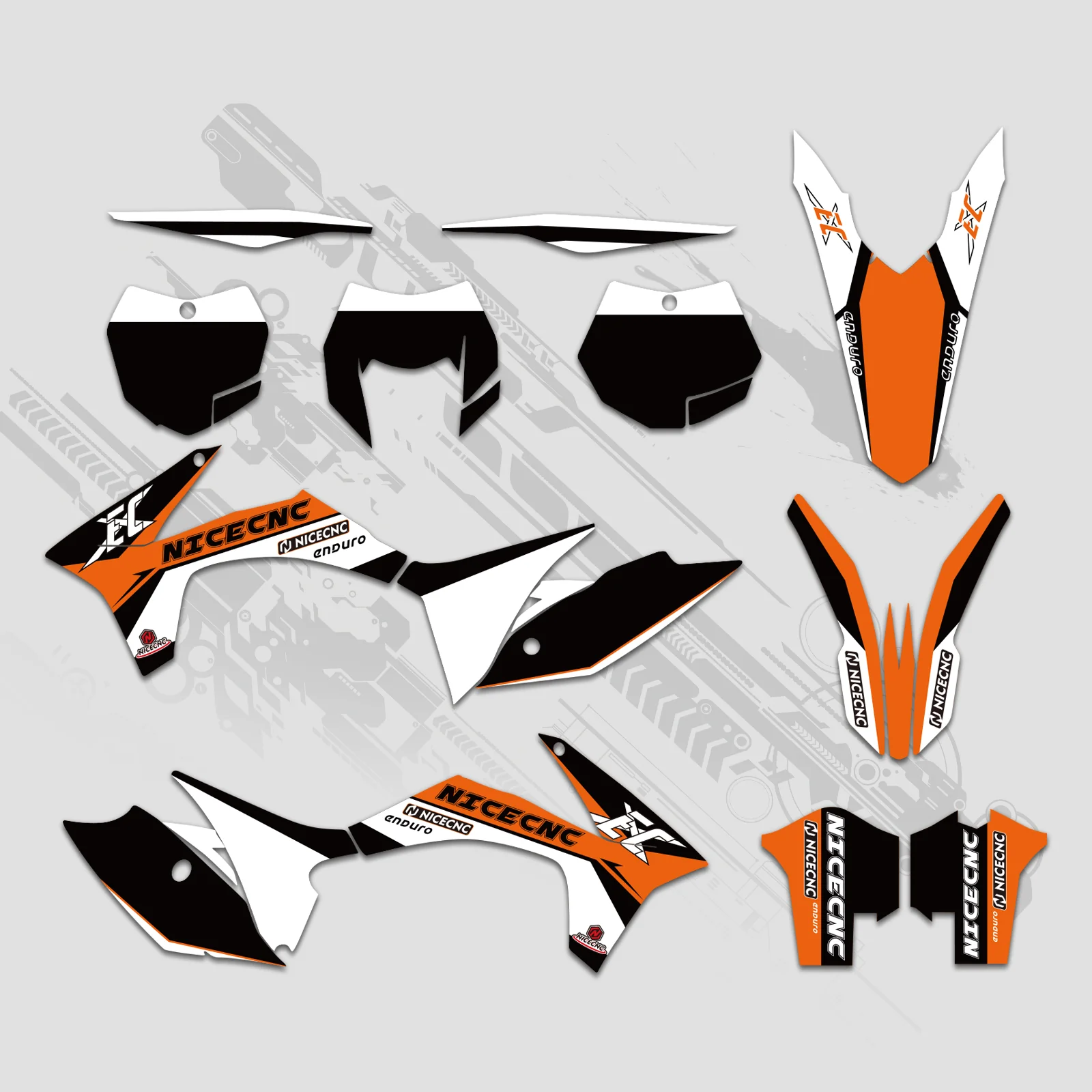 Motorcycle Full Graphics Decals Stickers Kit For KTM EXC 2012-2013 XC 2011 - Image 4