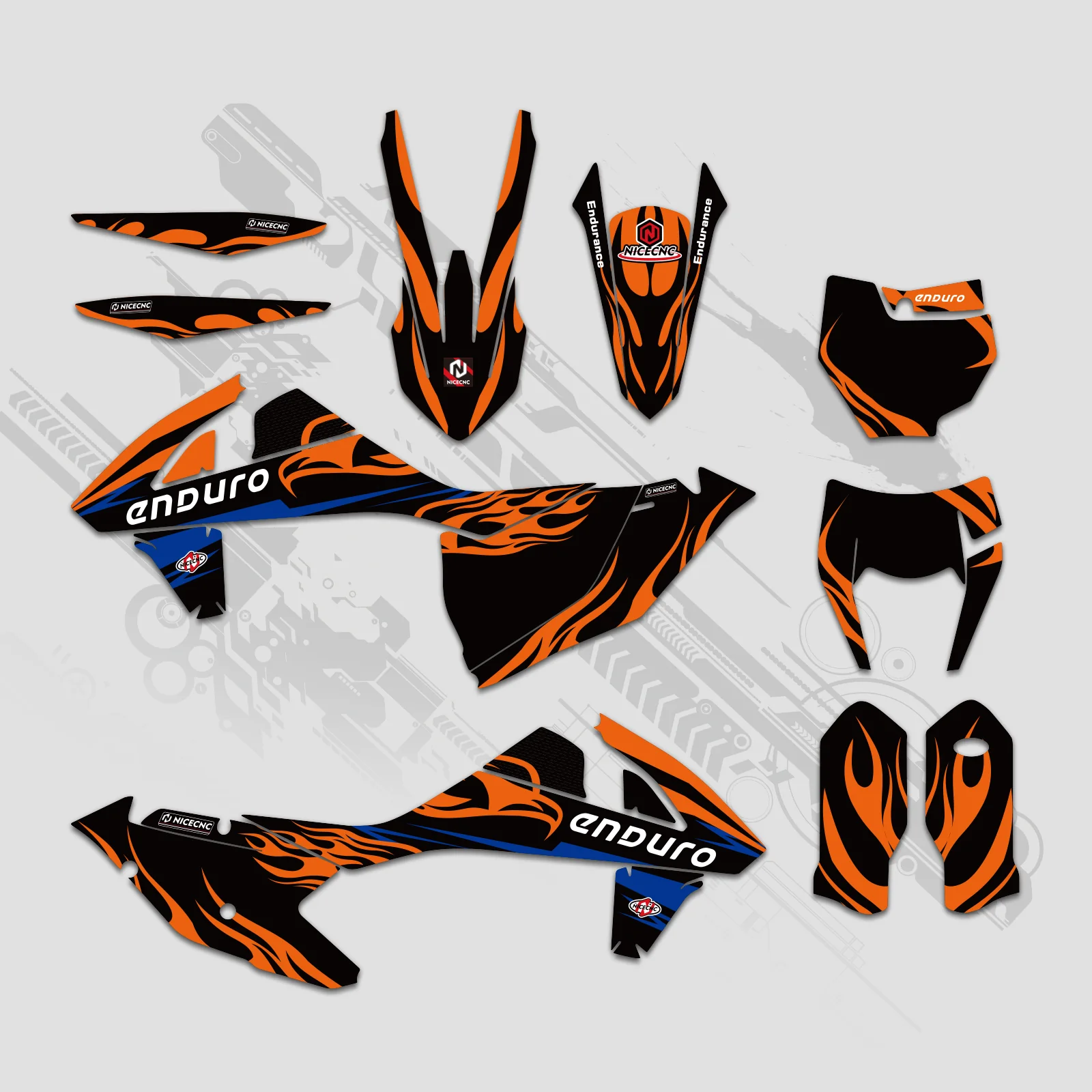 Motorcycle Full Graphics Decals Stickers Kit For KTM EXC/XC/XCF 2017-2019 - Image 2