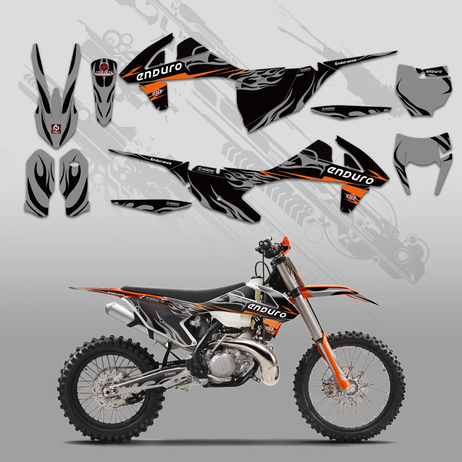 Motorcycle Full Graphics Decals Stickers Kit For KTM EXC/XC/XCF 2017-2019 - Image 3