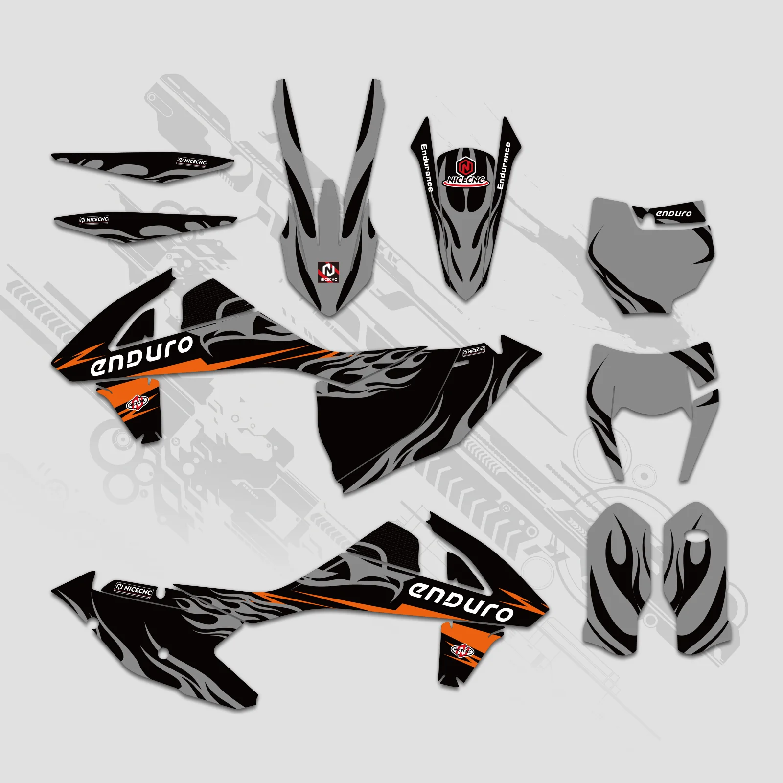 Motorcycle Full Graphics Decals Stickers Kit For KTM EXC/XC/XCF 2017-2019 - Image 4