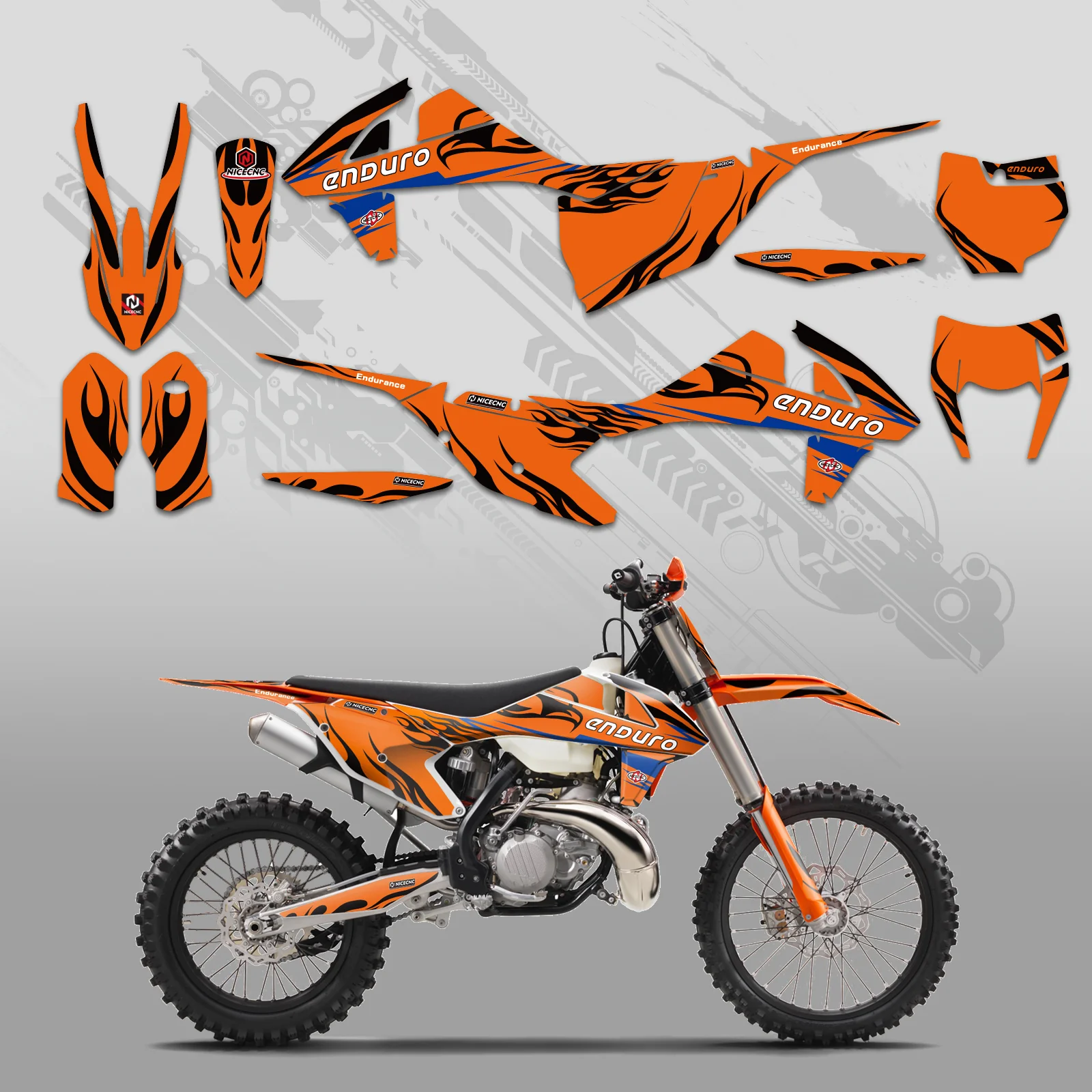 Motorcycle Full Graphics Decals Stickers Kit For KTM EXC/XC/XCF 2017-2019 - Image 5