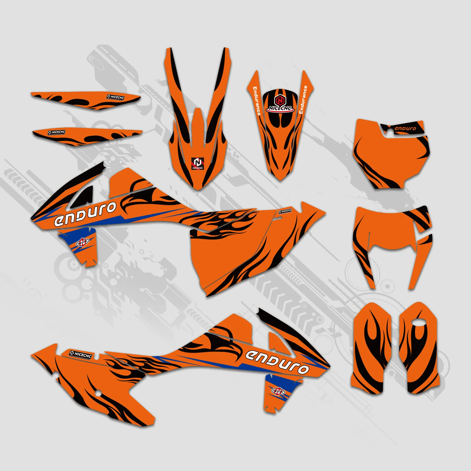 Motorcycle Full Graphics Decals Stickers Kit For KTM EXC/XC/XCF 2017-2019 - Image 6