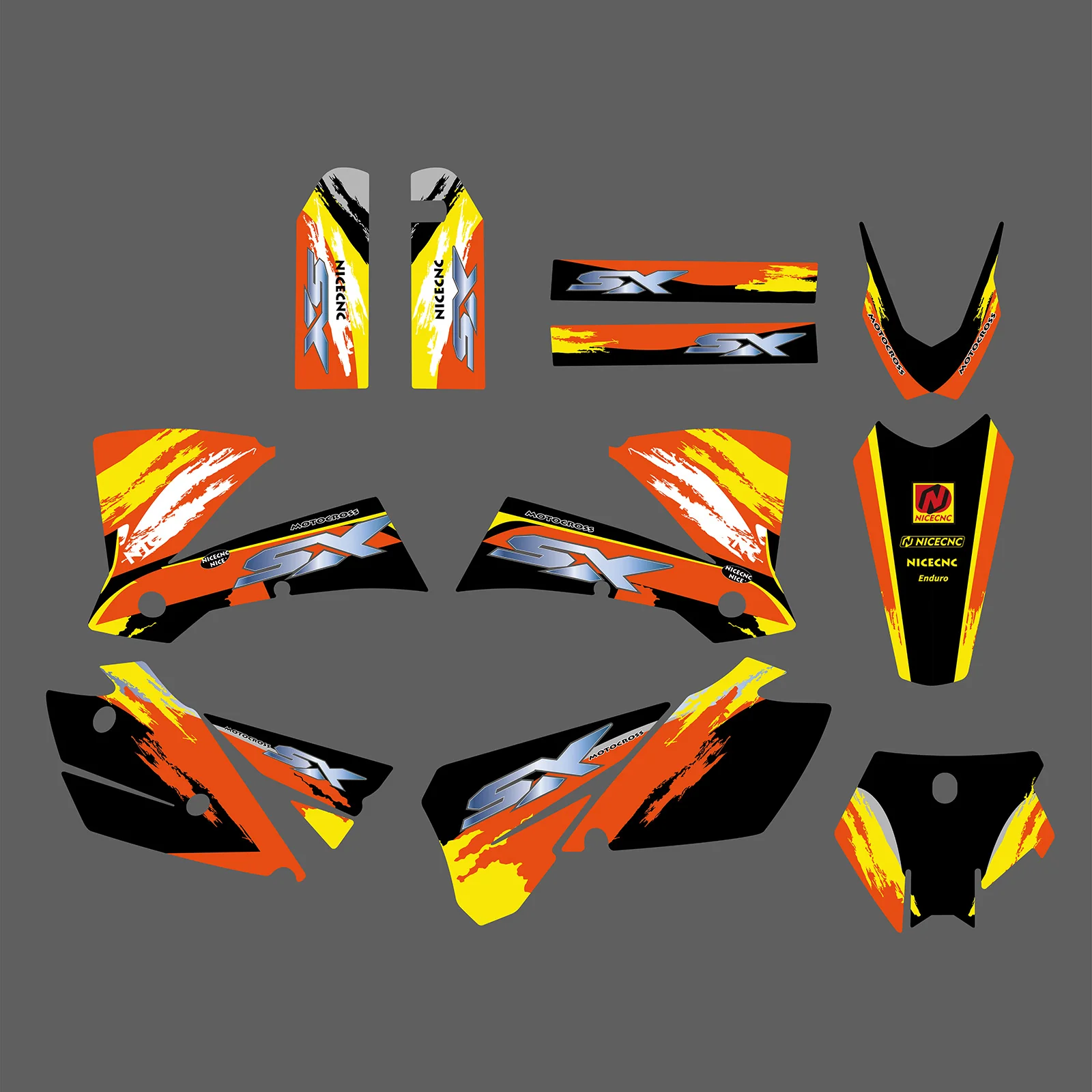 Motorcycle Full Graphics Decals Stickers Kit For KTM SX 2003-2004 - Image 2