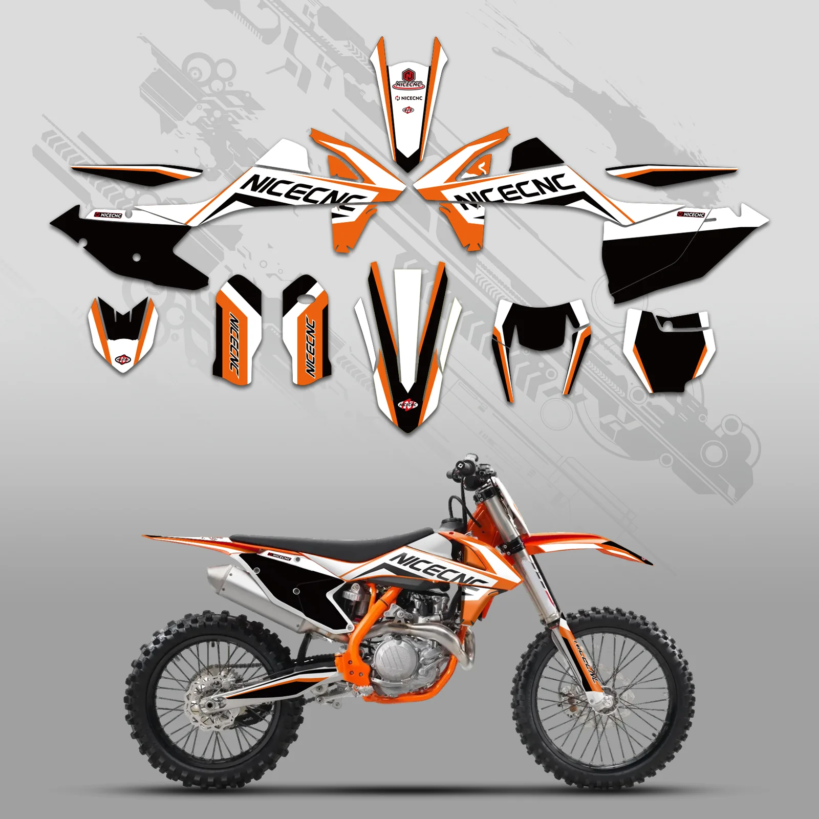 Motorcycle Full Graphics Decals Stickers Kit For KTM SX SXF 125-450 2016-2018 - Image 3