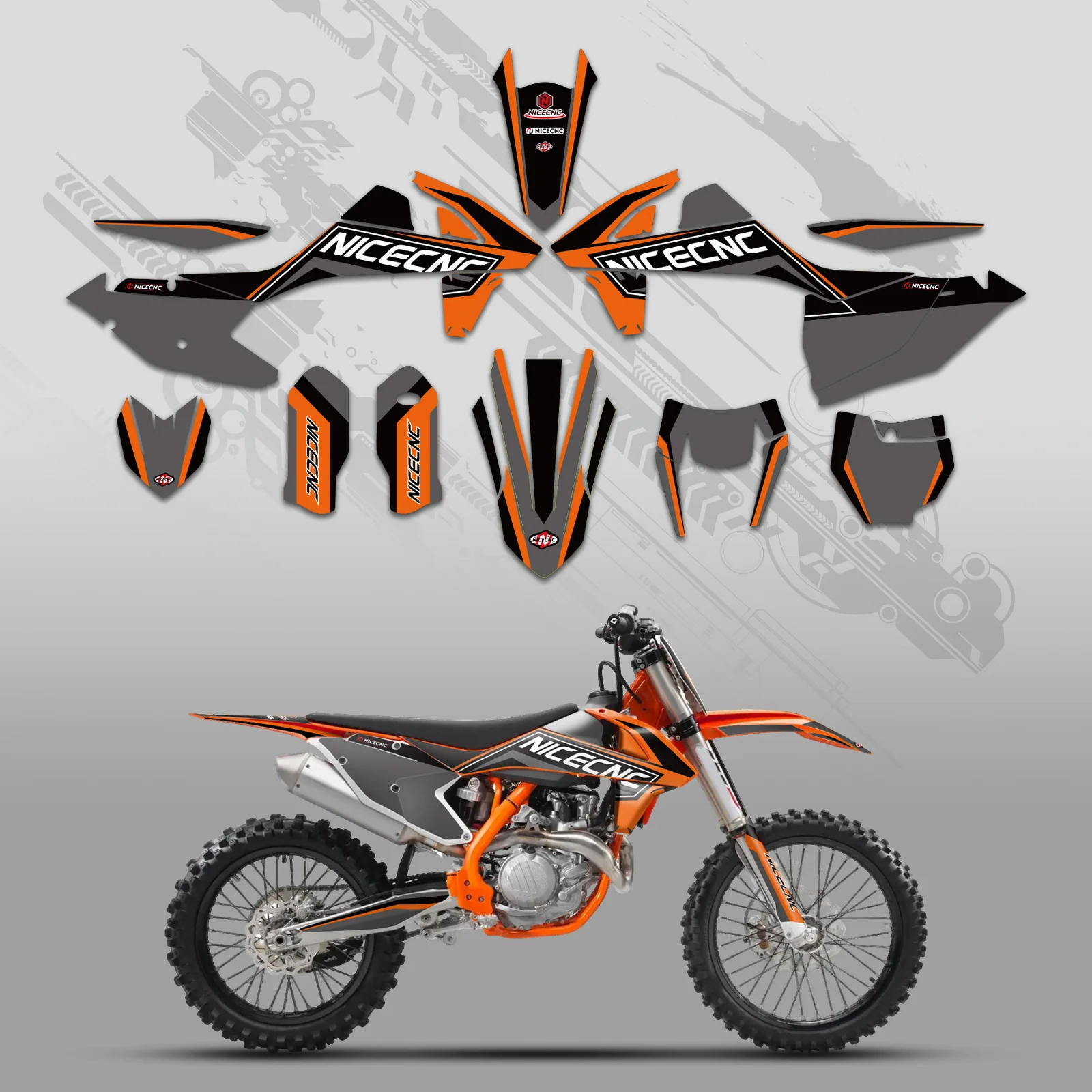 Motorcycle Full Graphics Decals Stickers Kit For KTM SX SXF 125-450 2016-2018 - Image 5
