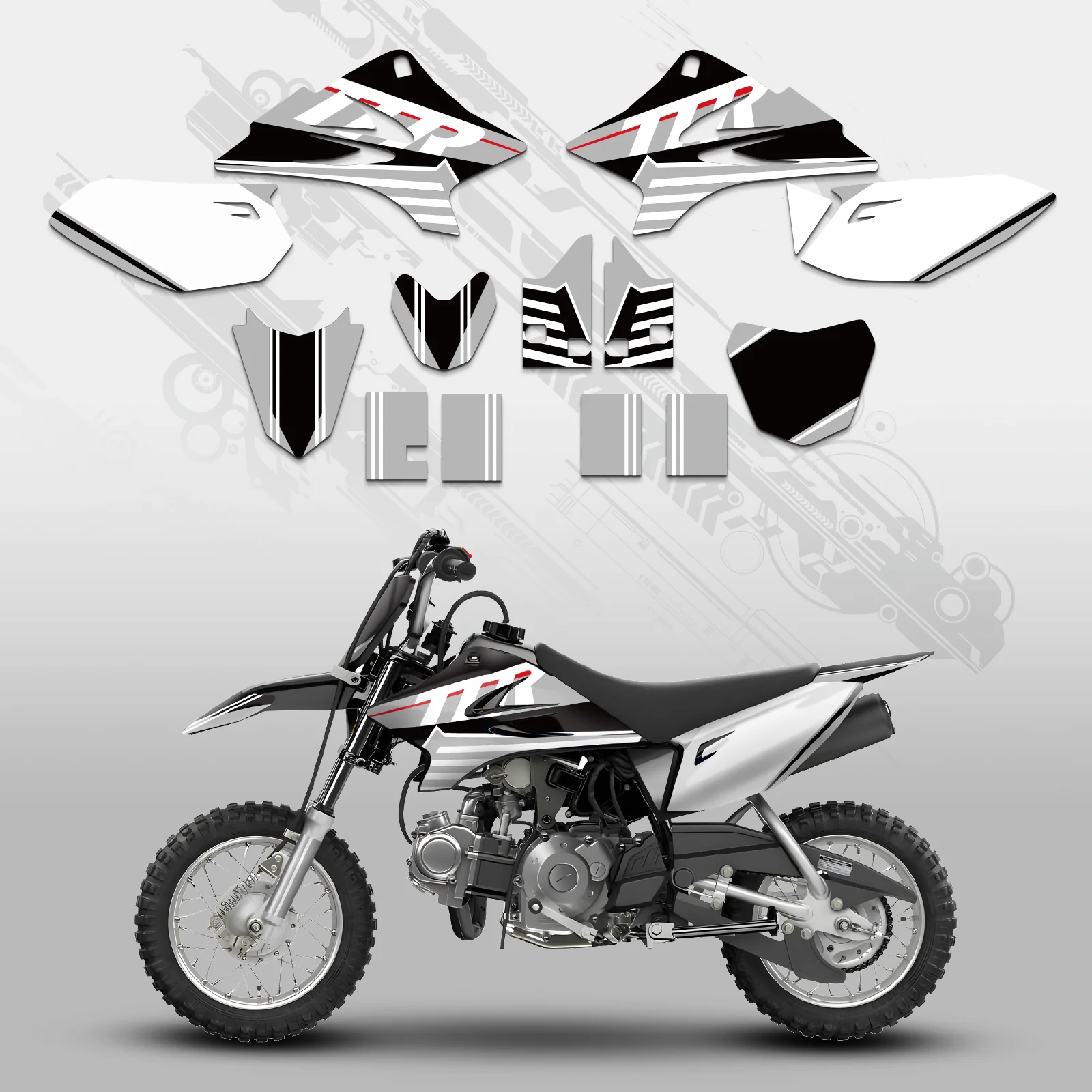 Motorcycle Full Graphics Decals Stickers Kit For YAMAHA TTR50 2006-2015 - Image 2