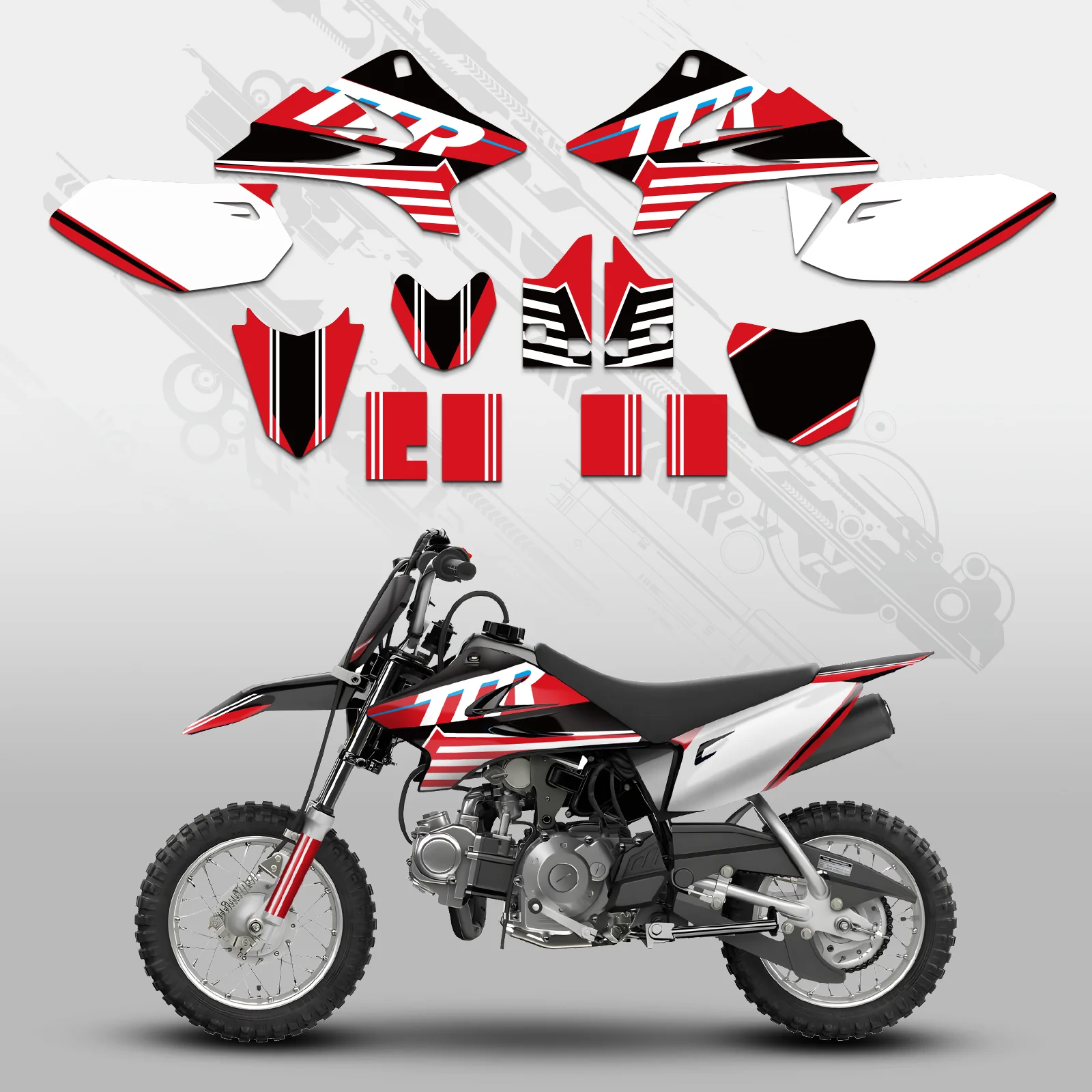Motorcycle Full Graphics Decals Stickers Kit For YAMAHA TTR50 2006-2015 - Image 3