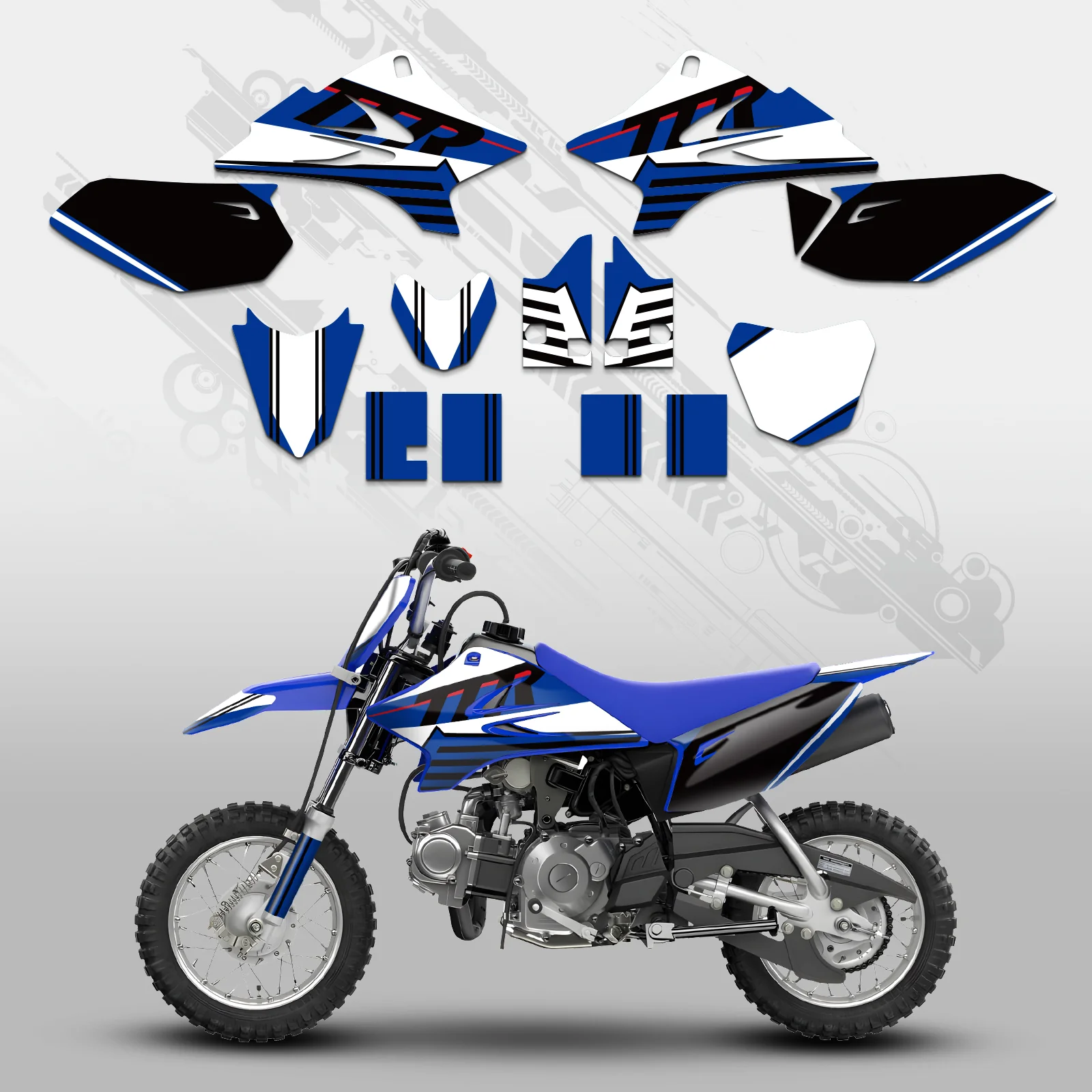Motorcycle Full Graphics Decals Stickers Kit For YAMAHA TTR50 2006-2015 - Image 2