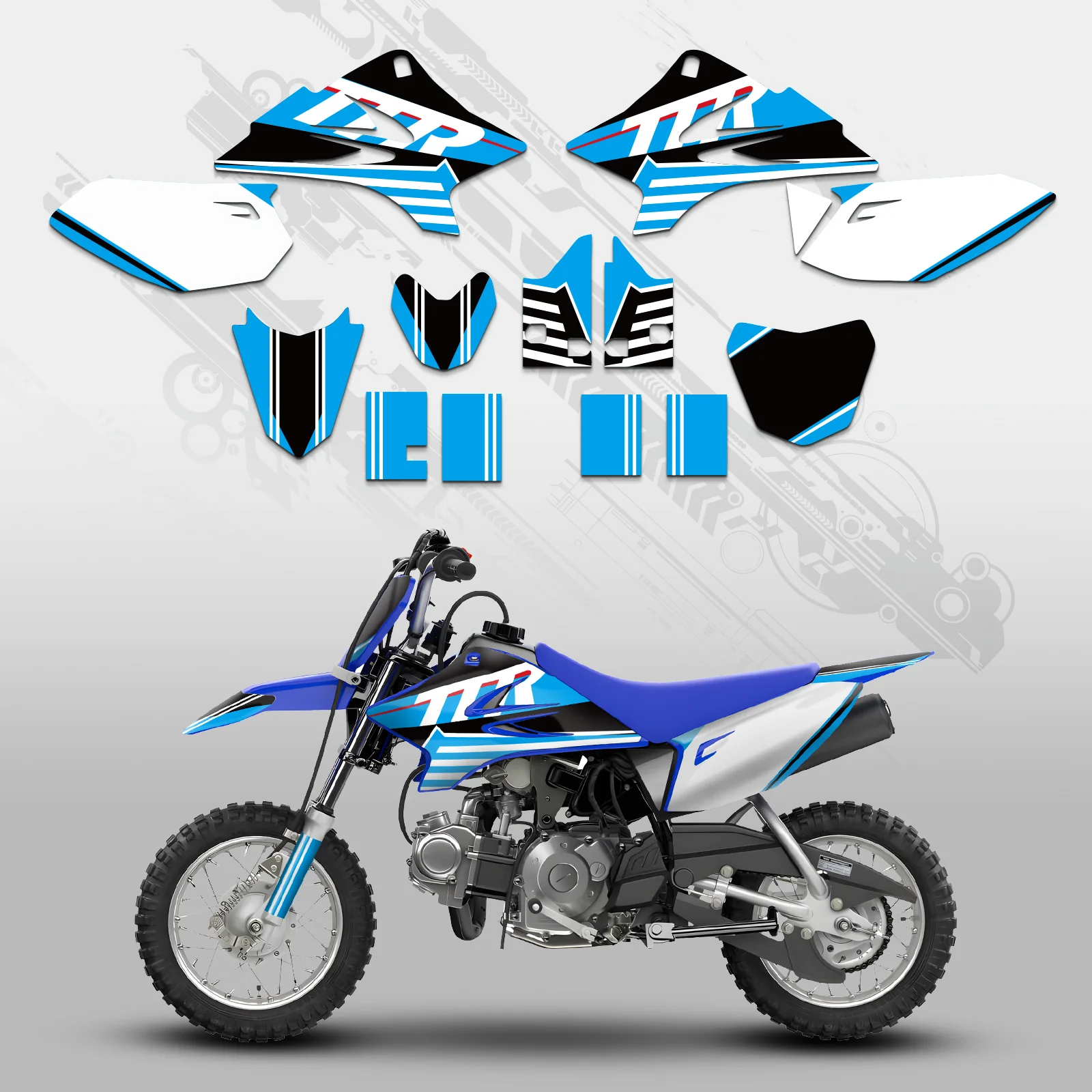 Motorcycle Full Graphics Decals Stickers Kit For YAMAHA TTR50 2006-2015 - Image 3
