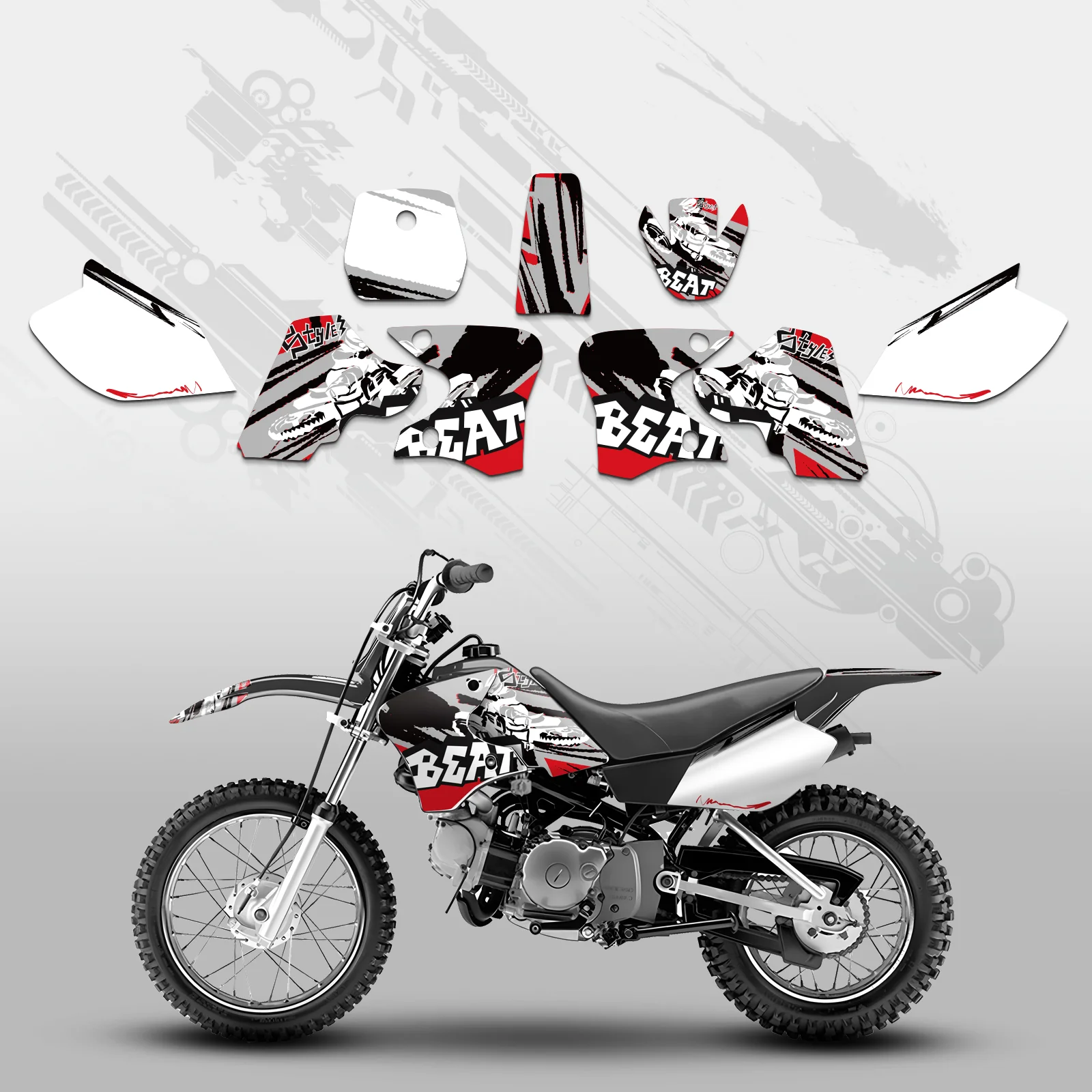 Motorcycle Full Graphics Decals Stickers Kit For YAMAHA TTR90 2000-2007 - Image 2