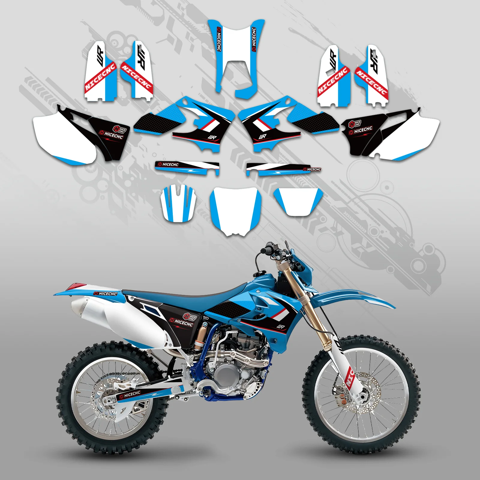 Motorcycle Full Graphics Decals Stickers Kit For YAMAHA WR250F WR450F 2005-2006 - Image 2
