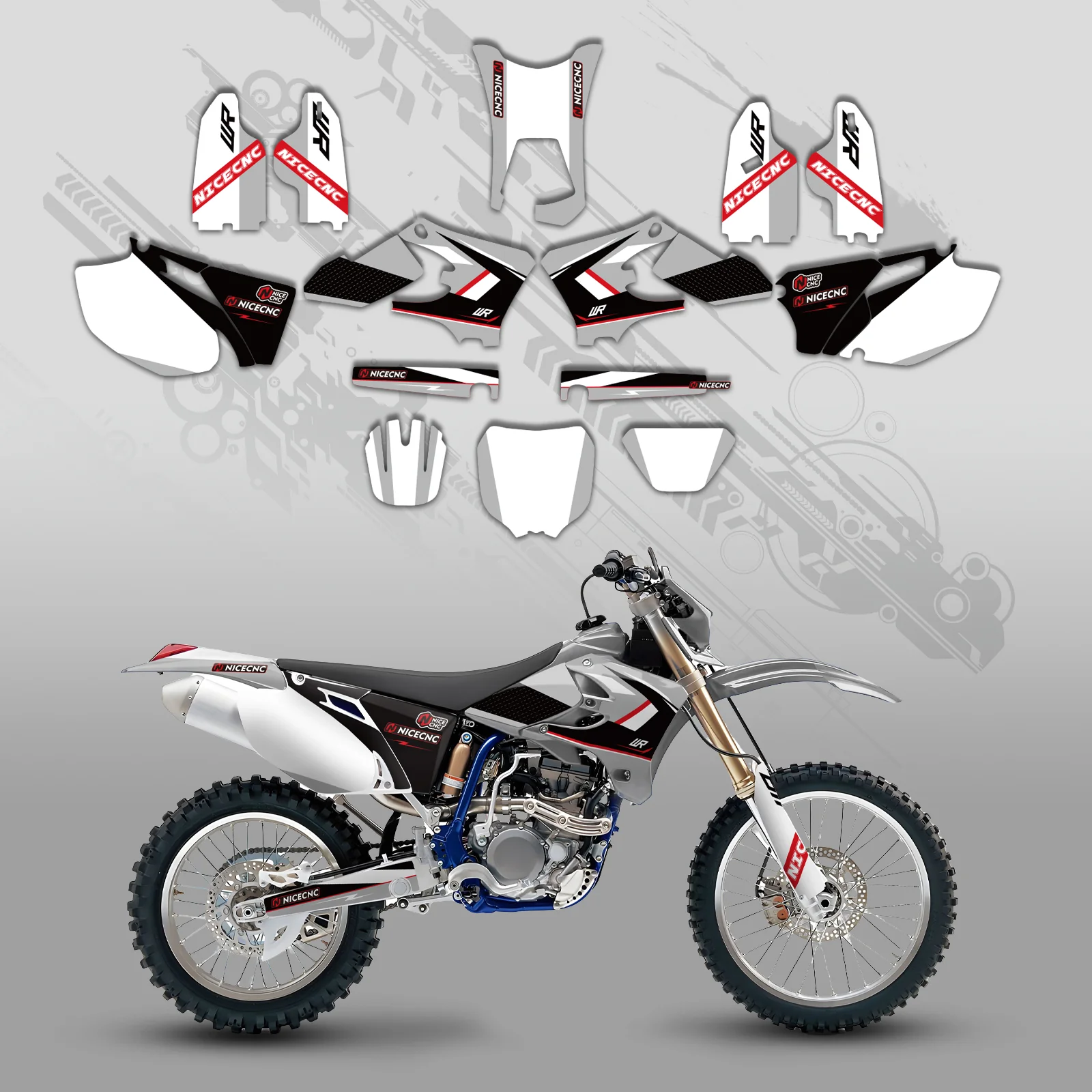 Motorcycle Full Graphics Decals Stickers Kit For YAMAHA WR250F WR450F 2005-2006 - Image 3