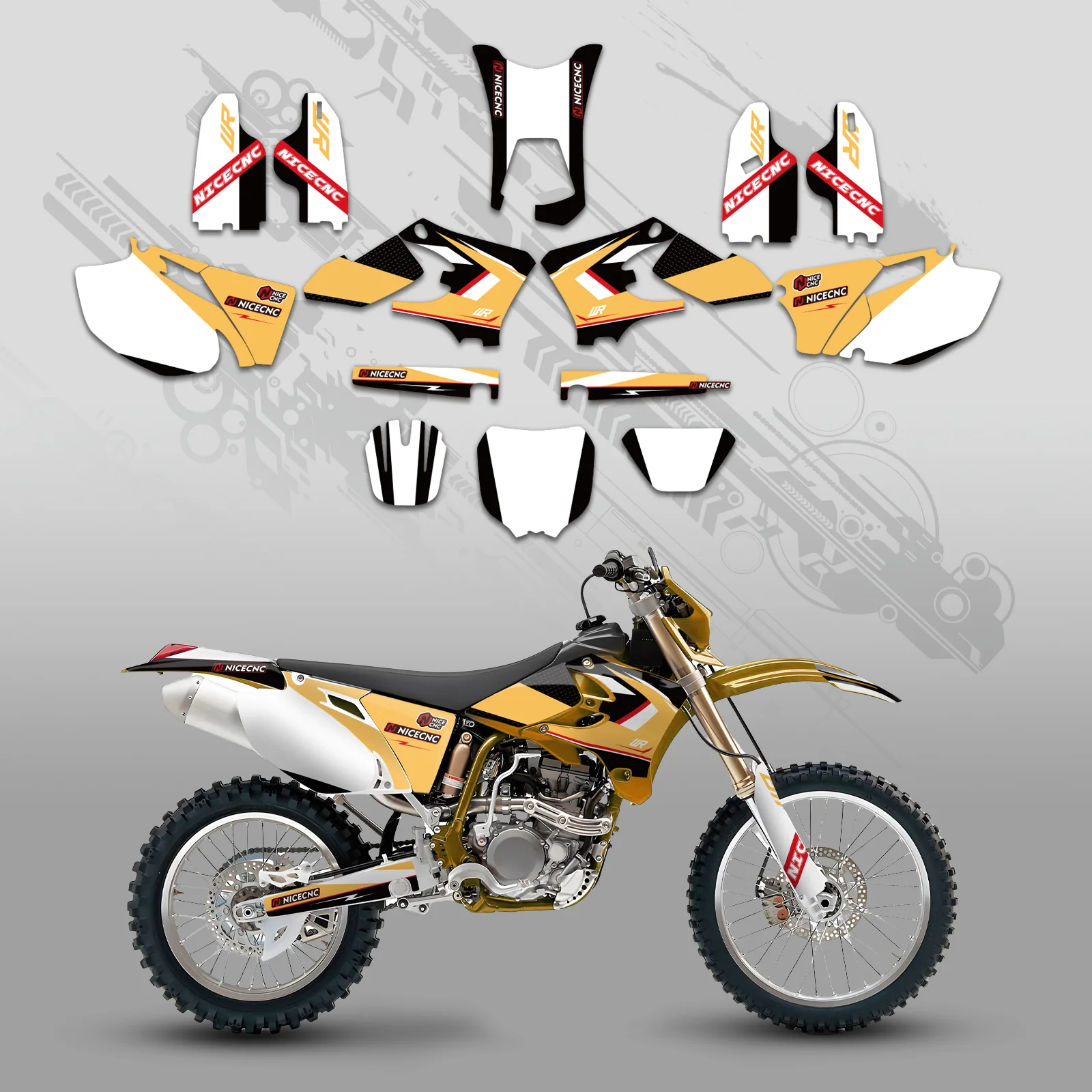 Motorcycle Full Graphics Decals Stickers Kit For YAMAHA WR250F WR450F 2005-2006 - Image 2
