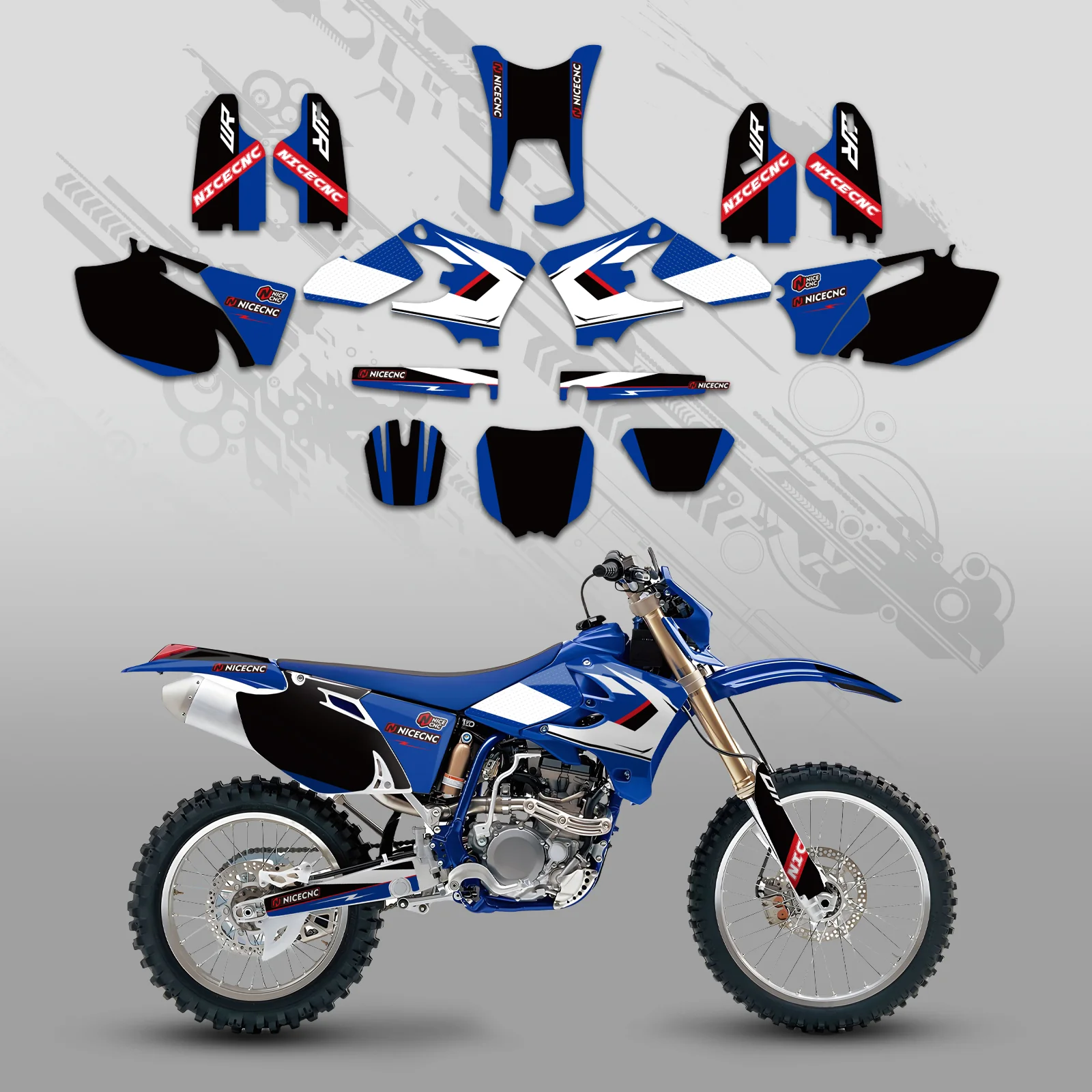 Motorcycle Full Graphics Decals Stickers Kit For YAMAHA WR250F WR450F 2005-2006 - Image 3