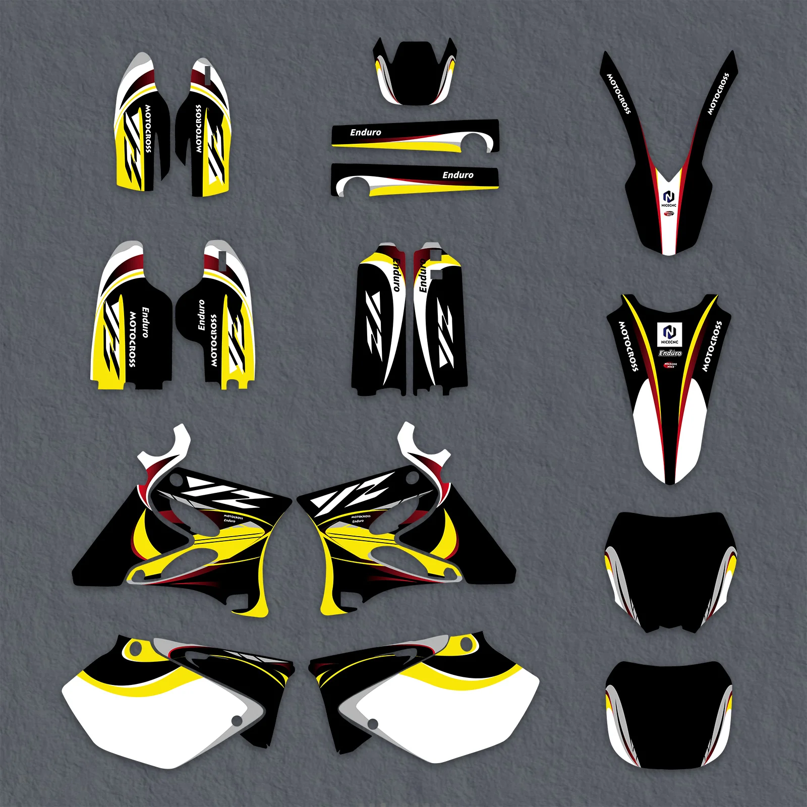 Motorcycle Full Graphics Decals Stickers Kit For YAMAHA YZ125 YZ250 2002-2014 - Image 2