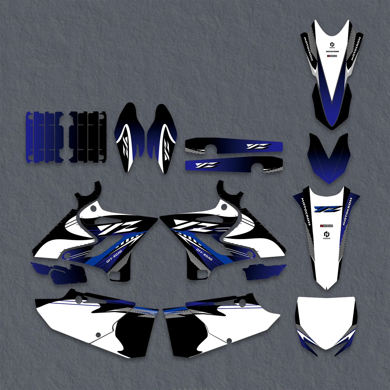 Motorcycle Full Graphics Decals Stickers Kit For Yamaha YZ125 YZ250 2015-2021 - Image 2