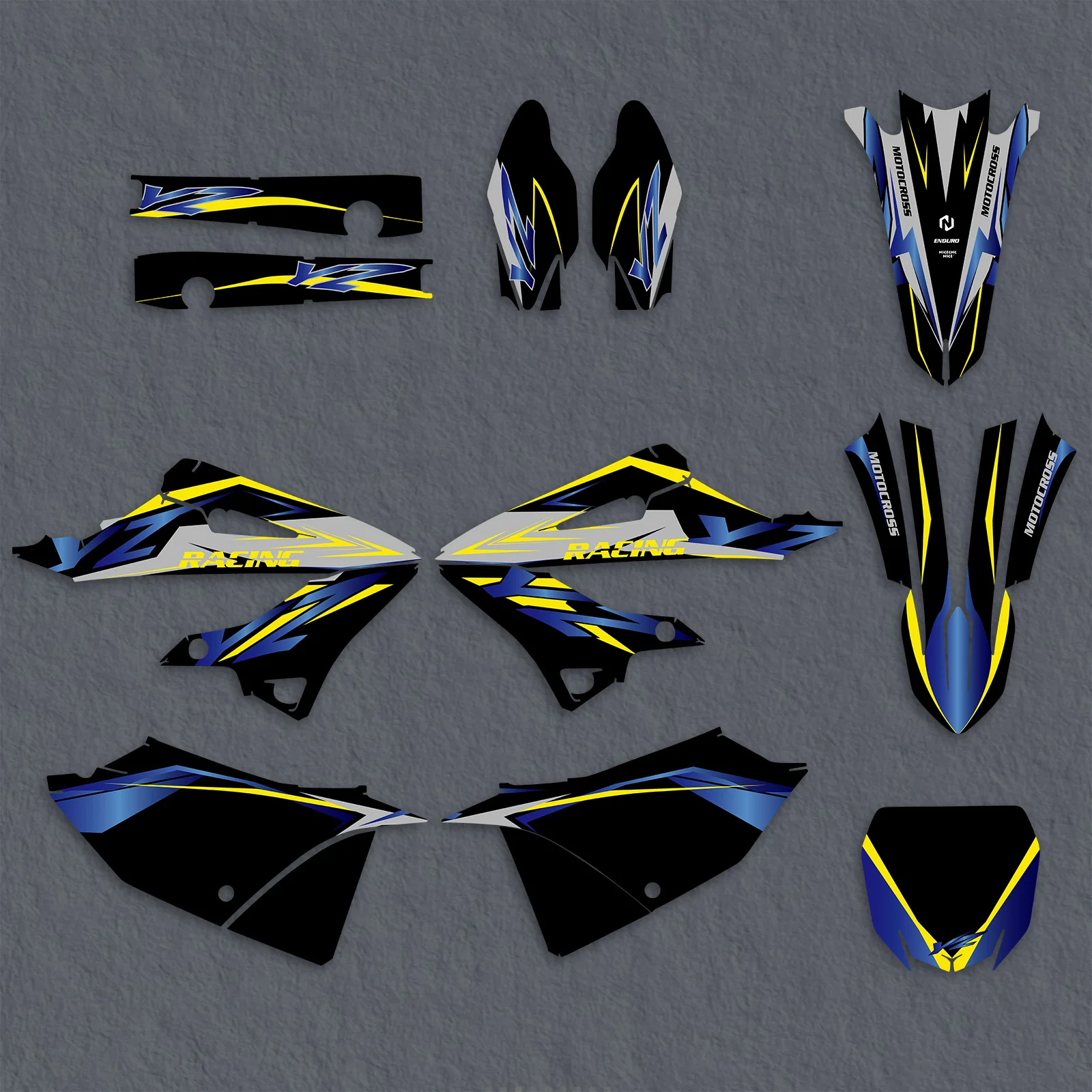 Motorcycle Full Graphics Decals Stickers Kit For YAMAHA YZ125 YZ250 2022 - Image 2