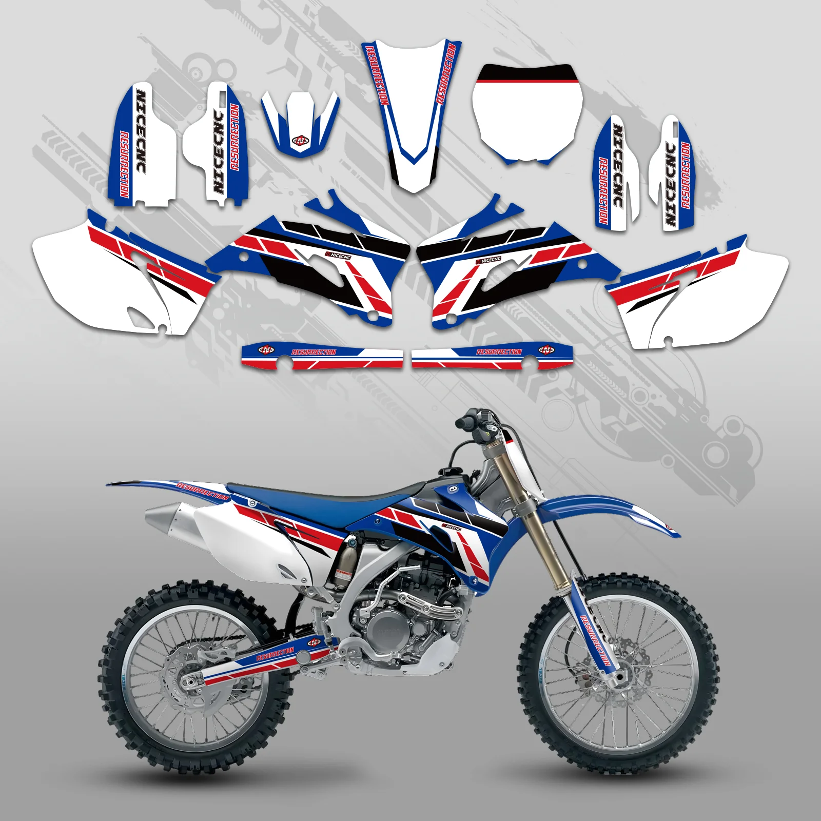 Motorcycle Full Graphics Decals Stickers Kit For YAMAHA YZ250F YZ450F 2006-2009 - Image 2