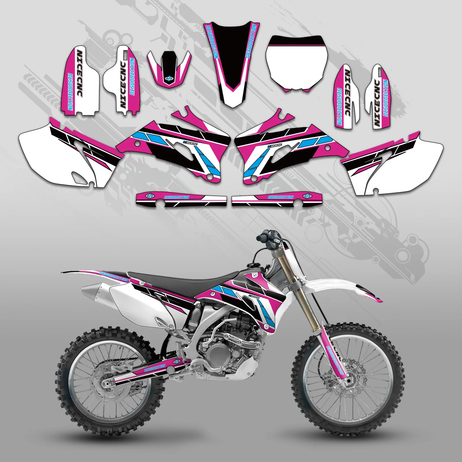 Motorcycle Full Graphics Decals Stickers Kit For YAMAHA YZ250F YZ450F 2006-2009 - Image 3