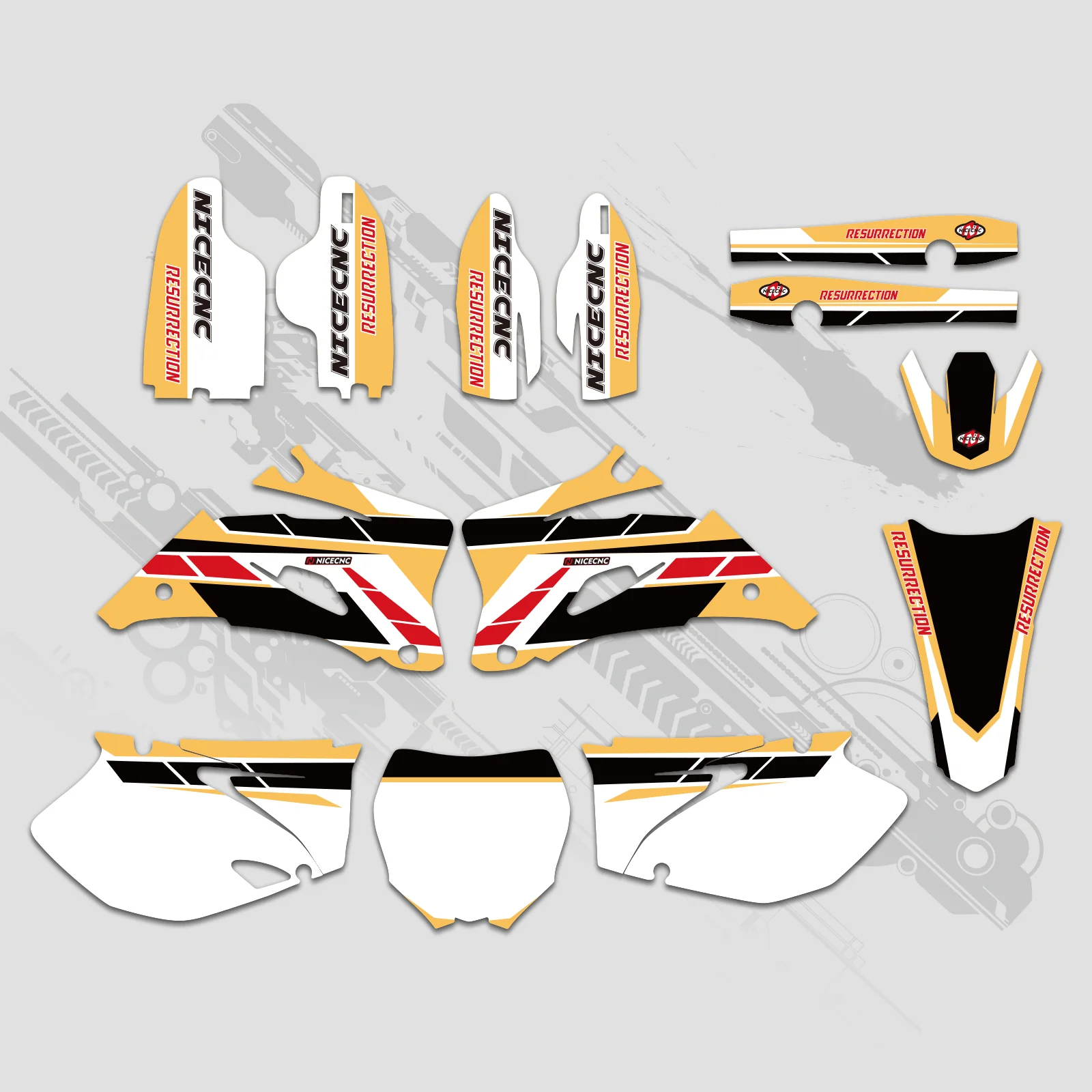Motorcycle Full Graphics Decals Stickers Kit For YAMAHA YZ250F YZ450F 2006-2009 - Image 4