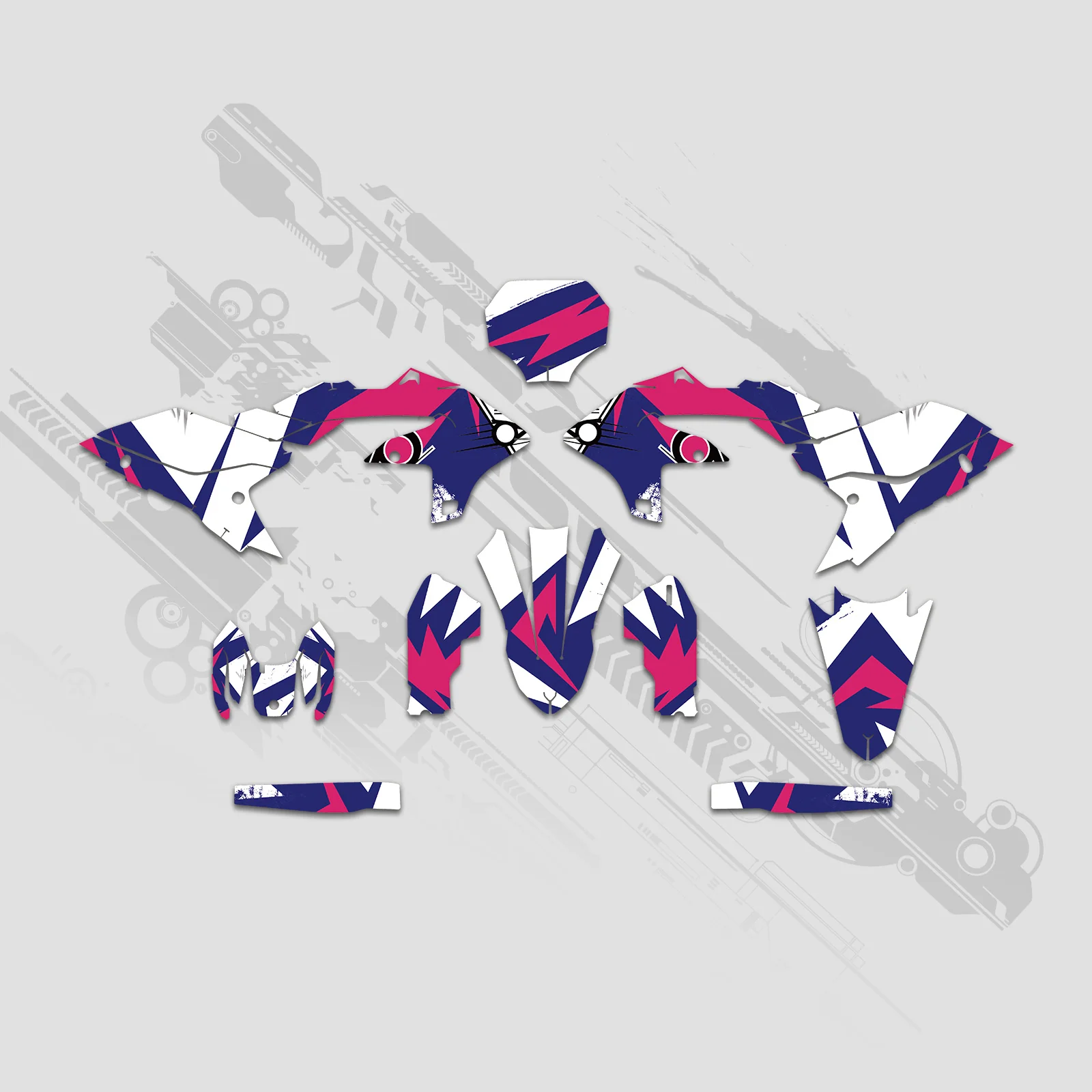 Motorcycle Full Graphics Decals Stickers Kit For Yamaha YZ250F YZ450F 2023-2024 - Image 2