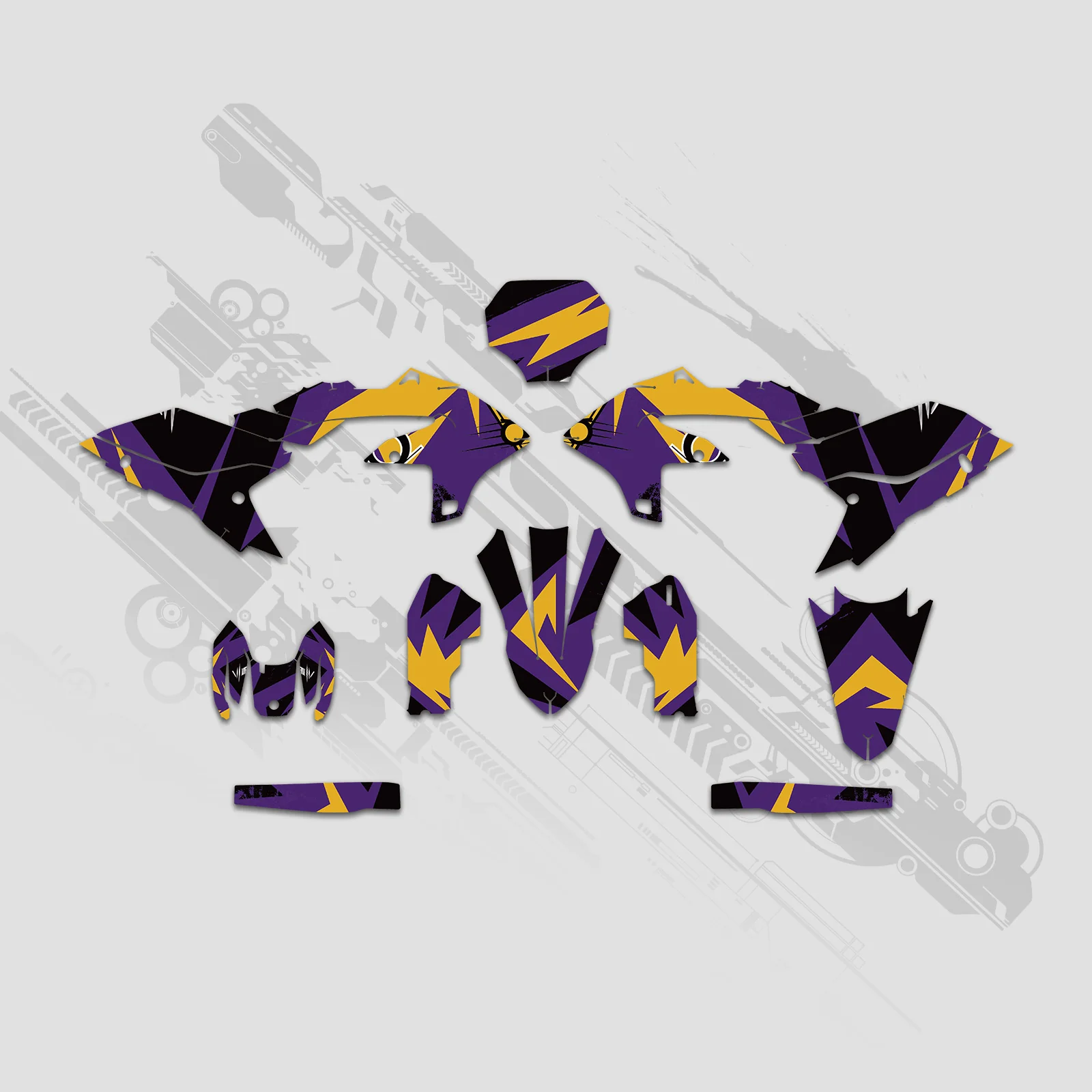 Motorcycle Full Graphics Decals Stickers Kit For Yamaha YZ250F YZ450F 2023-2024 - Image 3