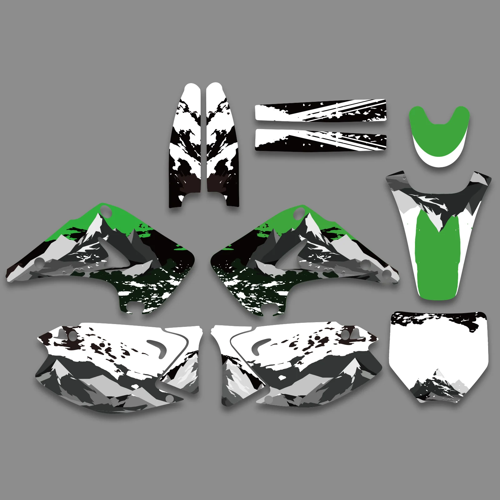Motorcycle Full Graphics Decals Stickers Set For KAWASAKI KX125 / KX250 2003-2012 - Image 3