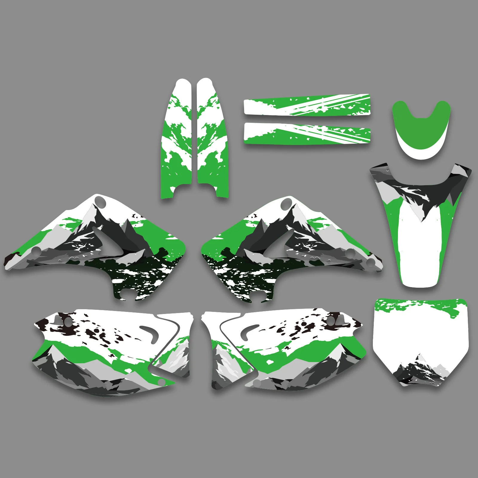 Motorcycle Full Graphics Decals Stickers Set For KAWASAKI KX125 / KX250 2003-2012 - Image 6