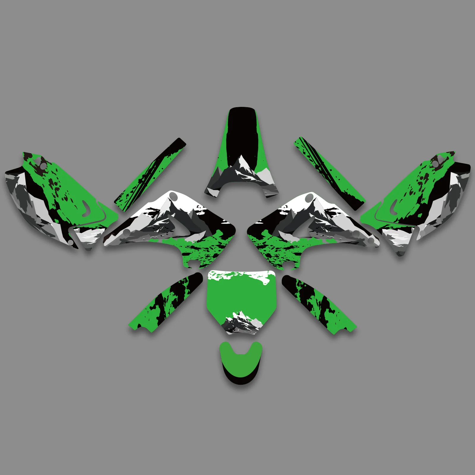 Motorcycle Full Graphics Decals Stickers Set For KAWASAKI KX125 / KX250 2003-2012 - Image 8