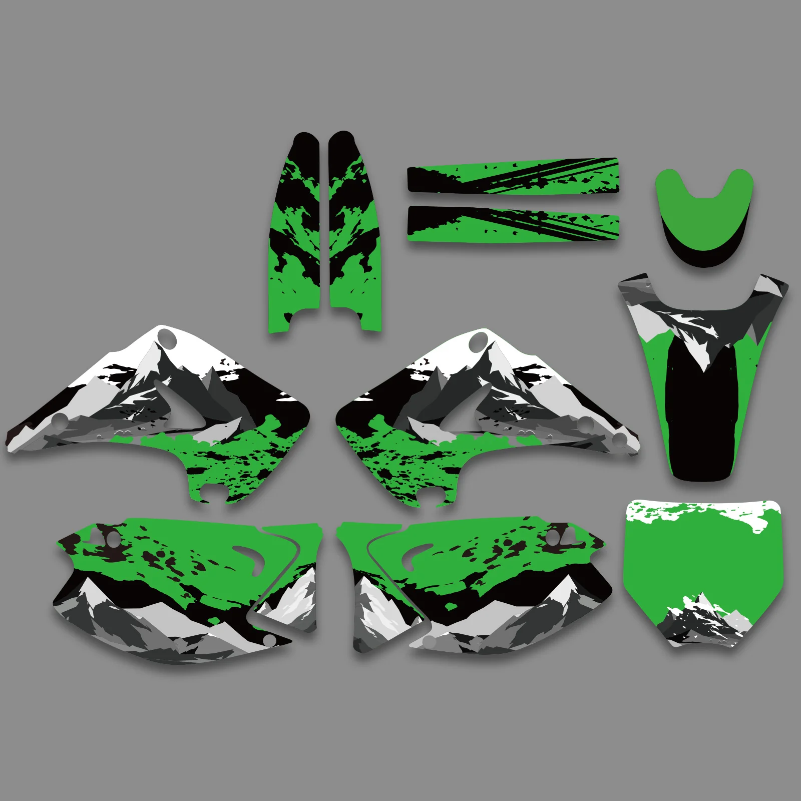 Motorcycle Full Graphics Decals Stickers Set For KAWASAKI KX125 / KX250 2003-2012 - Image 9