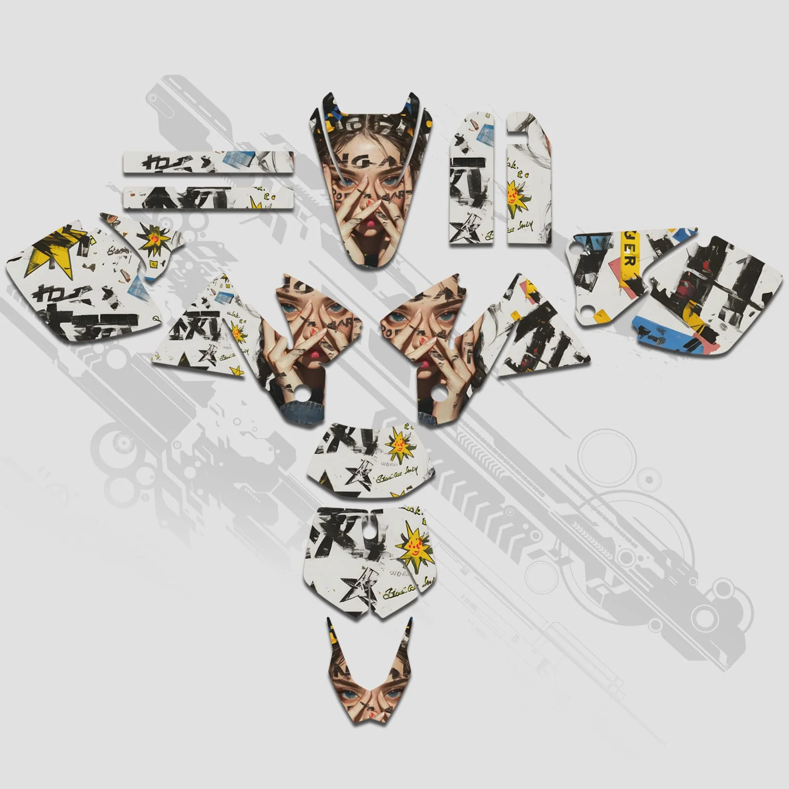 Motorcycle Full Graphics Decals Stickers Set For KTM EXC 1998-2000 - Image 2