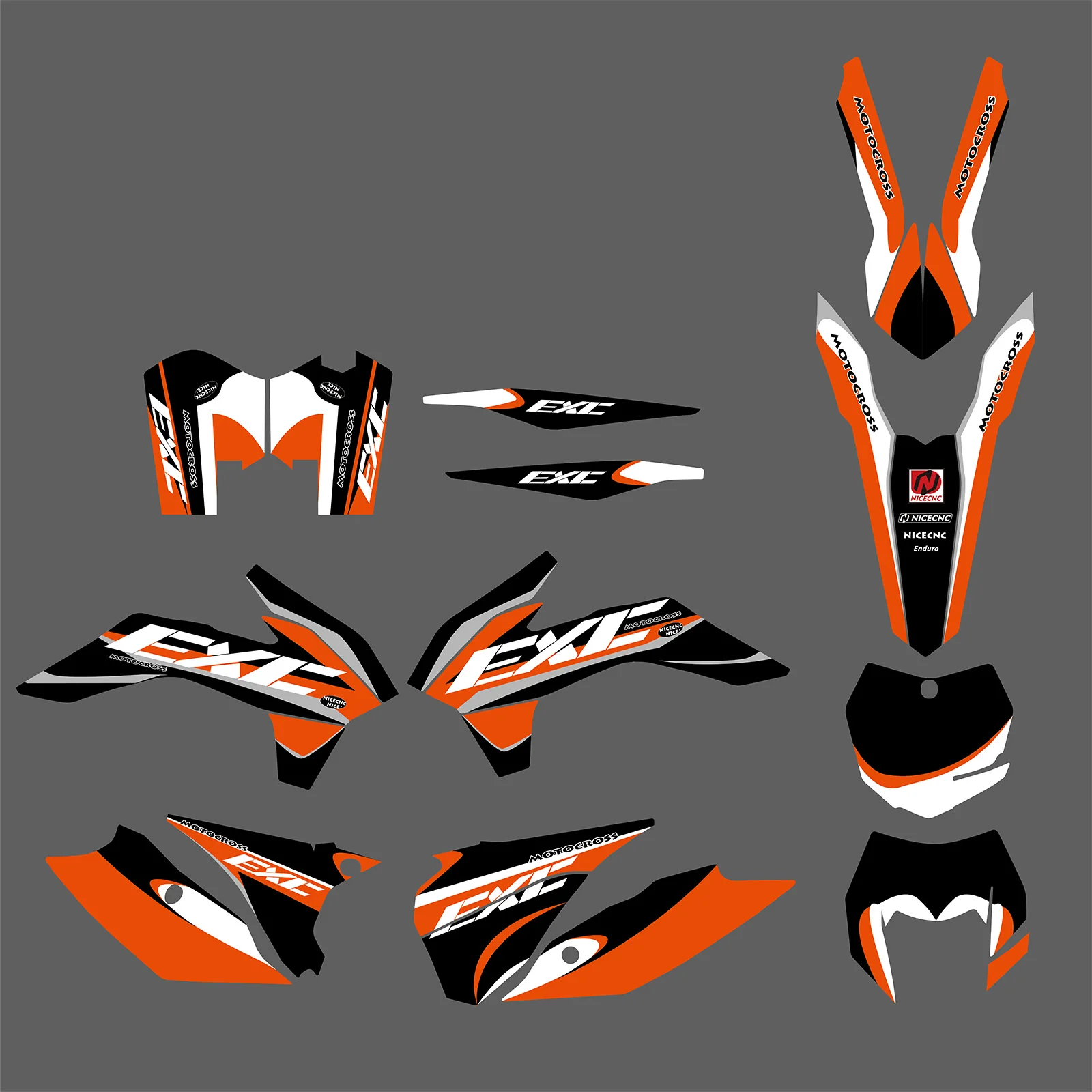 Motorcycle Full Graphics Decals Stickers Set For KTM EXC / XC-W / XCF-W 2014-2016 - Image 2