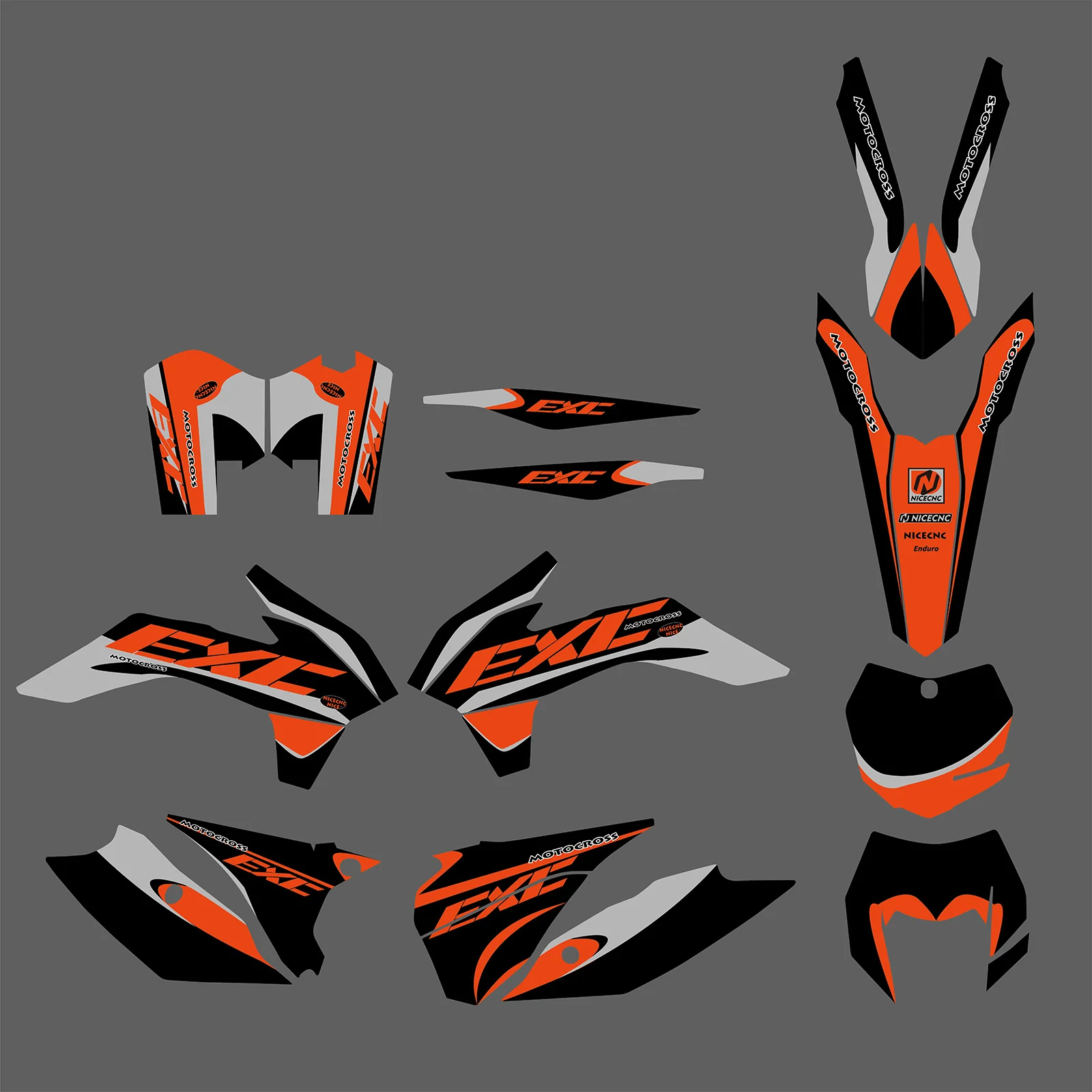 Motorcycle Full Graphics Decals Stickers Set For KTM EXC / XC-W / XCF-W 2014-2016 - Image 3