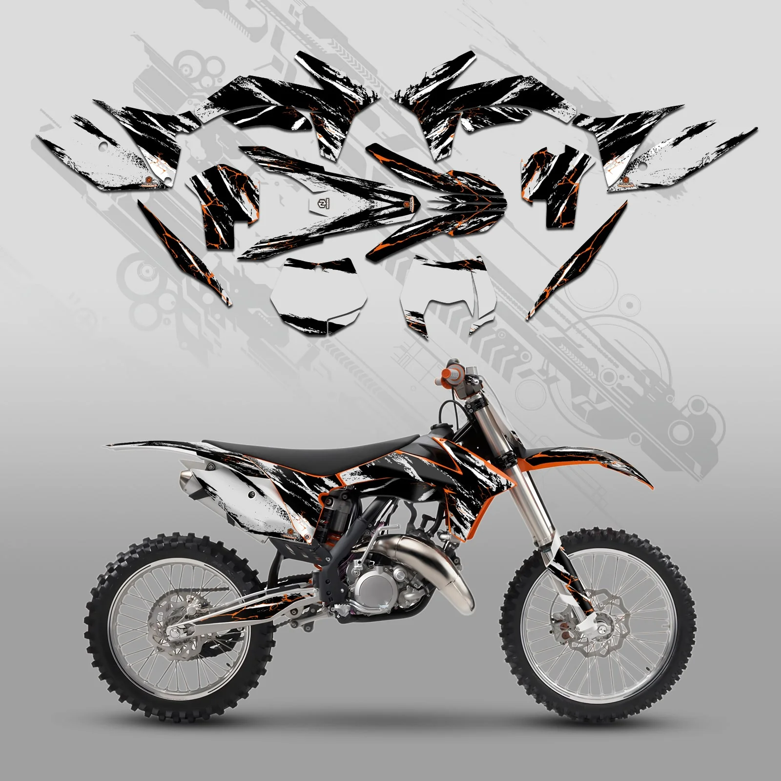 Motorcycle Full Graphics Decals Stickers Set For KTM SX 2011-2012 XCW 2013 - Image 4