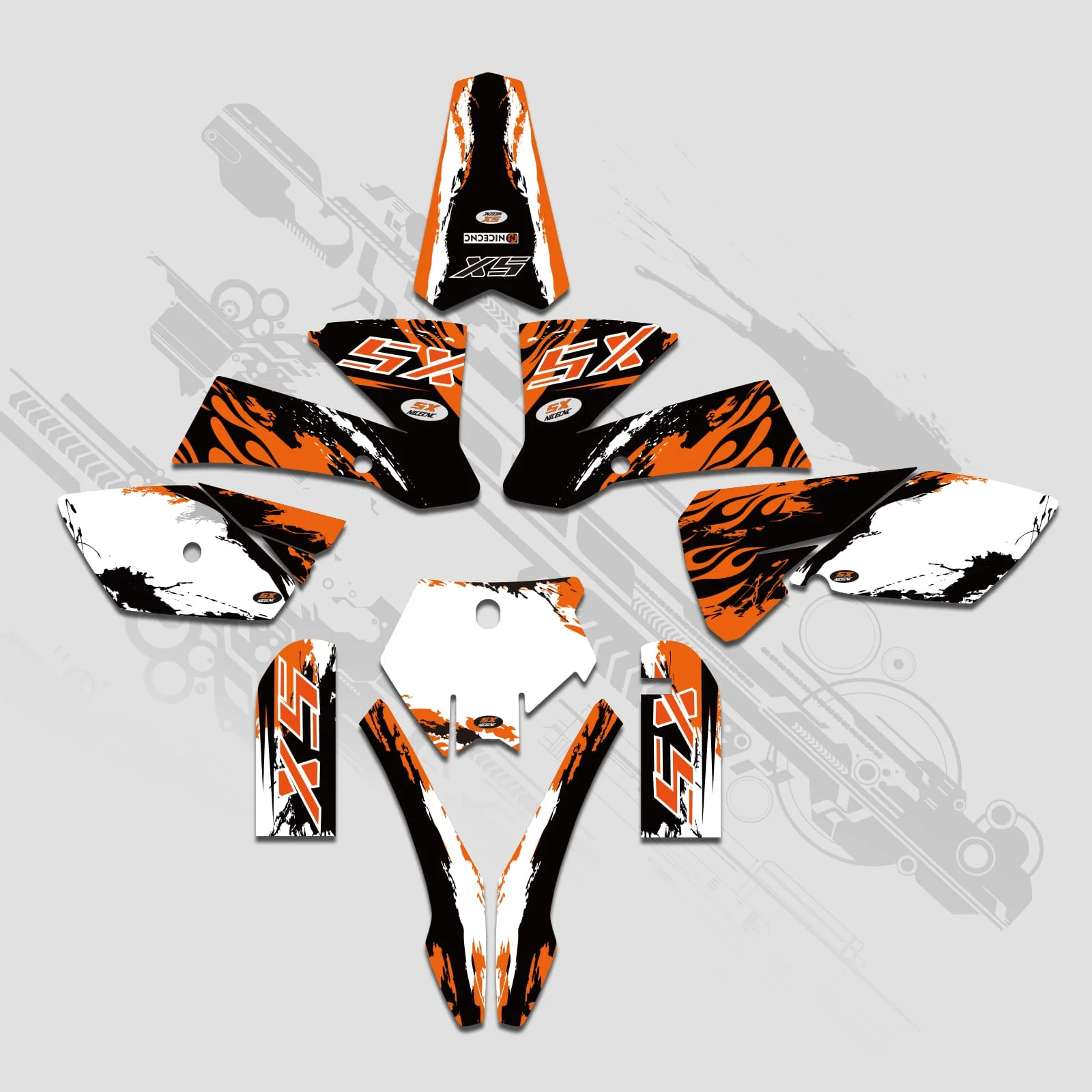 Motorcycle Full Graphics Decals Stickers Set For KTM SX 85-105 2003-2005 - Image 2