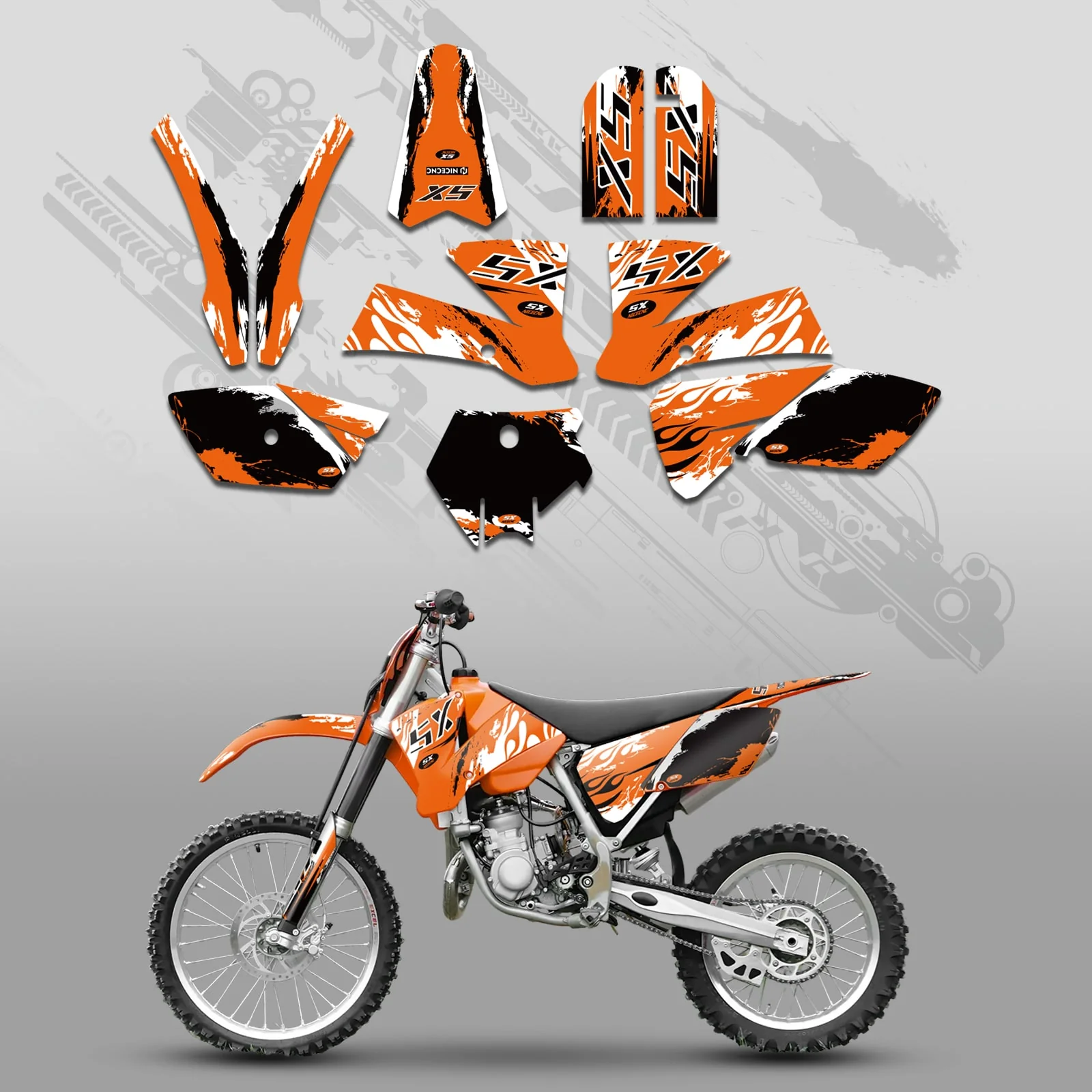 Motorcycle Full Graphics Decals Stickers Set For KTM SX 85-105 2003-2005 - Image 4