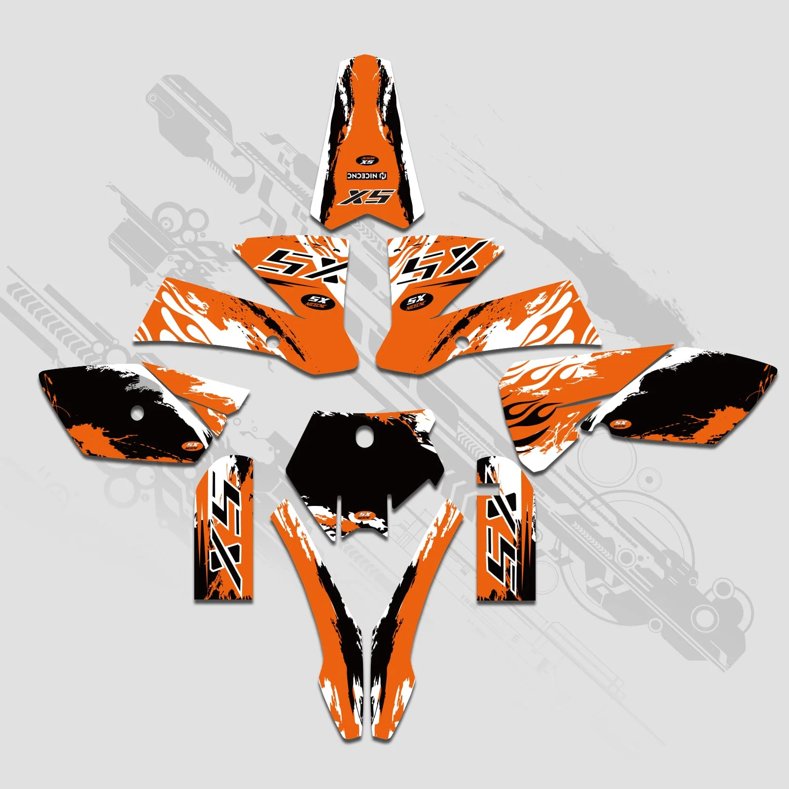 Motorcycle Full Graphics Decals Stickers Set For KTM SX 85-105 2003-2005 - Image 5