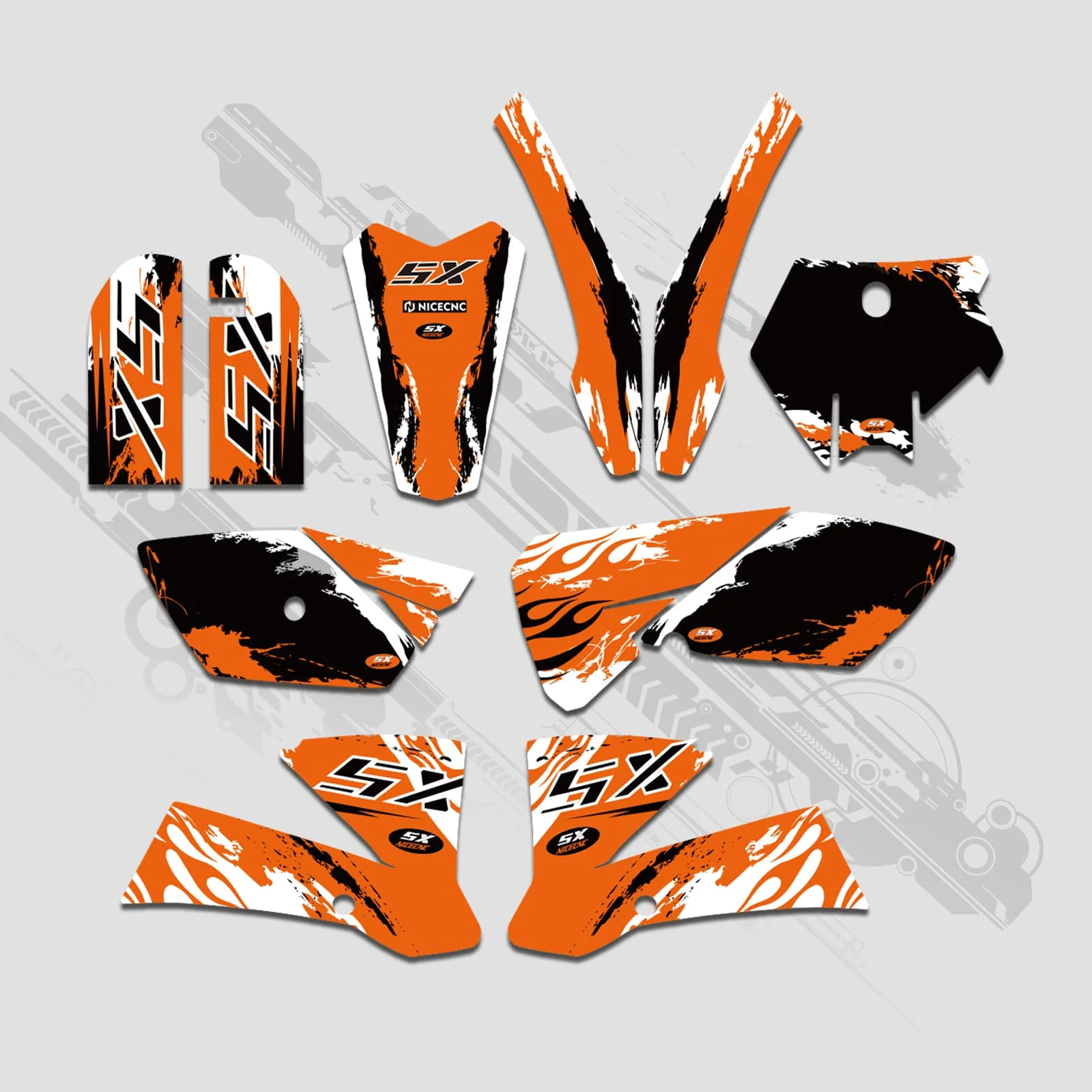 Motorcycle Full Graphics Decals Stickers Set For KTM SX 85-105 2003-2005 - Image 6