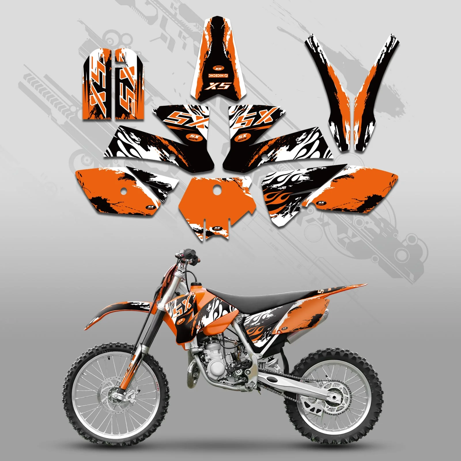 Motorcycle Full Graphics Decals Stickers Set For KTM SX 85-105 2003-2005 - Image 7